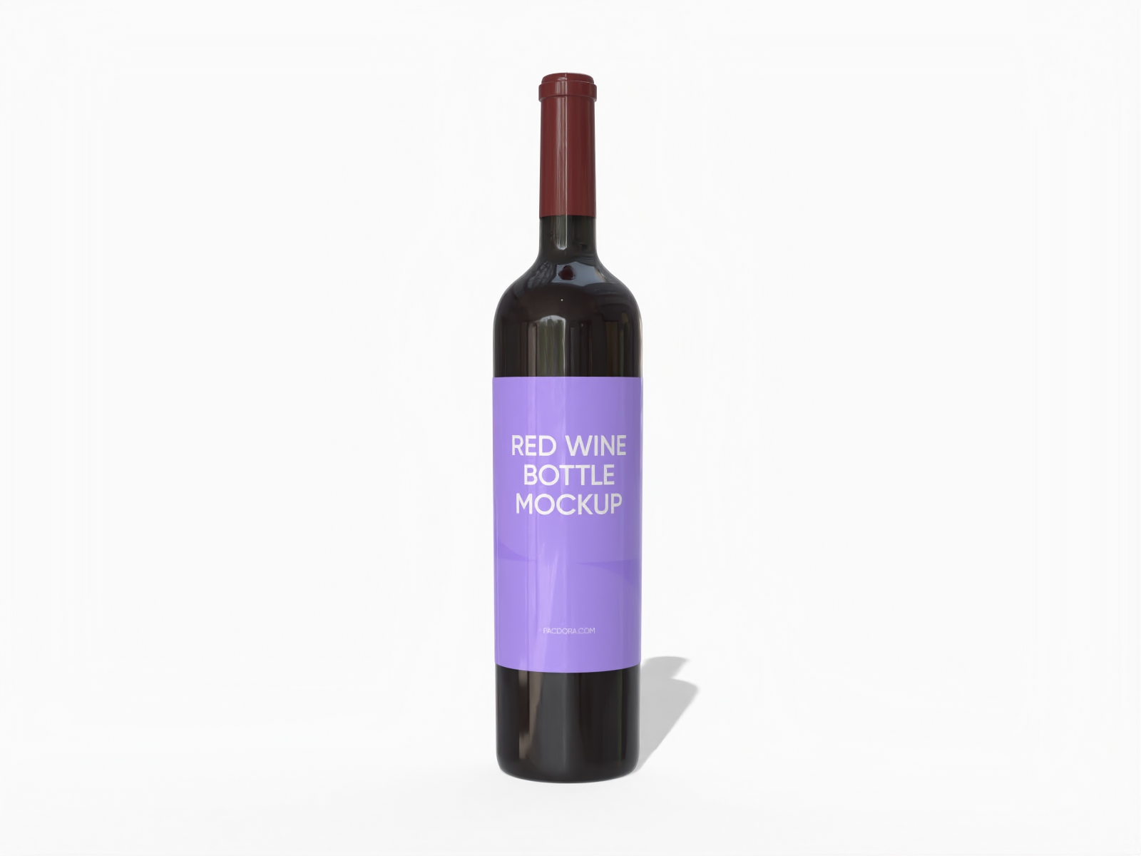 Red wine bottle mockup