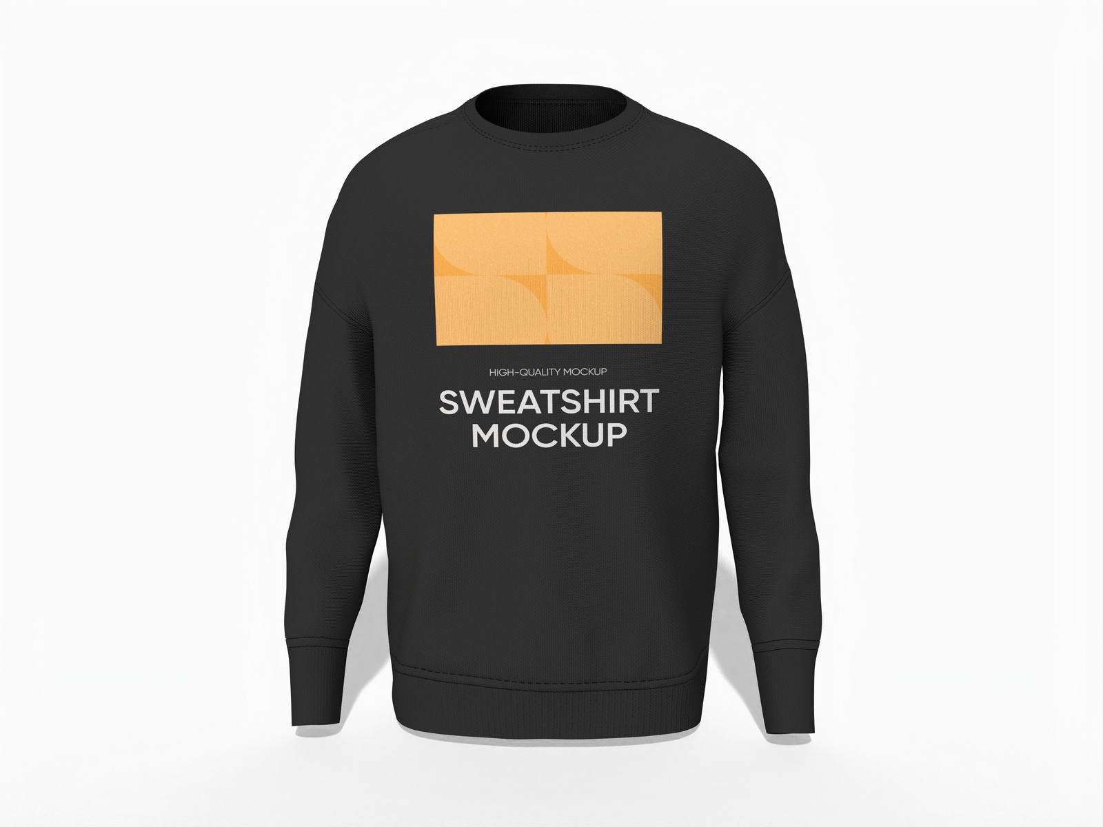 Mockup de camisola preta com decote redondo