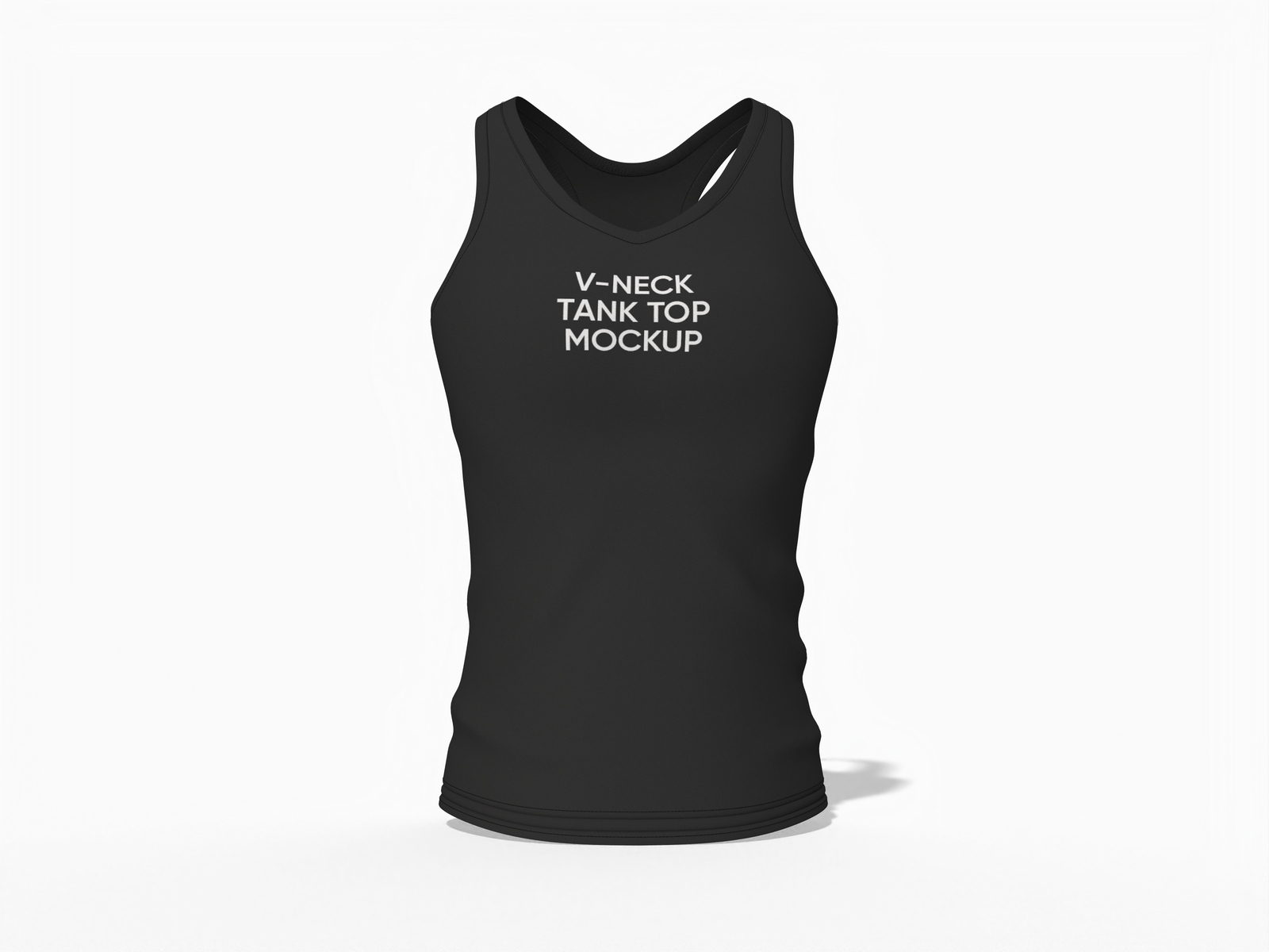 Black V neck tank top mockup