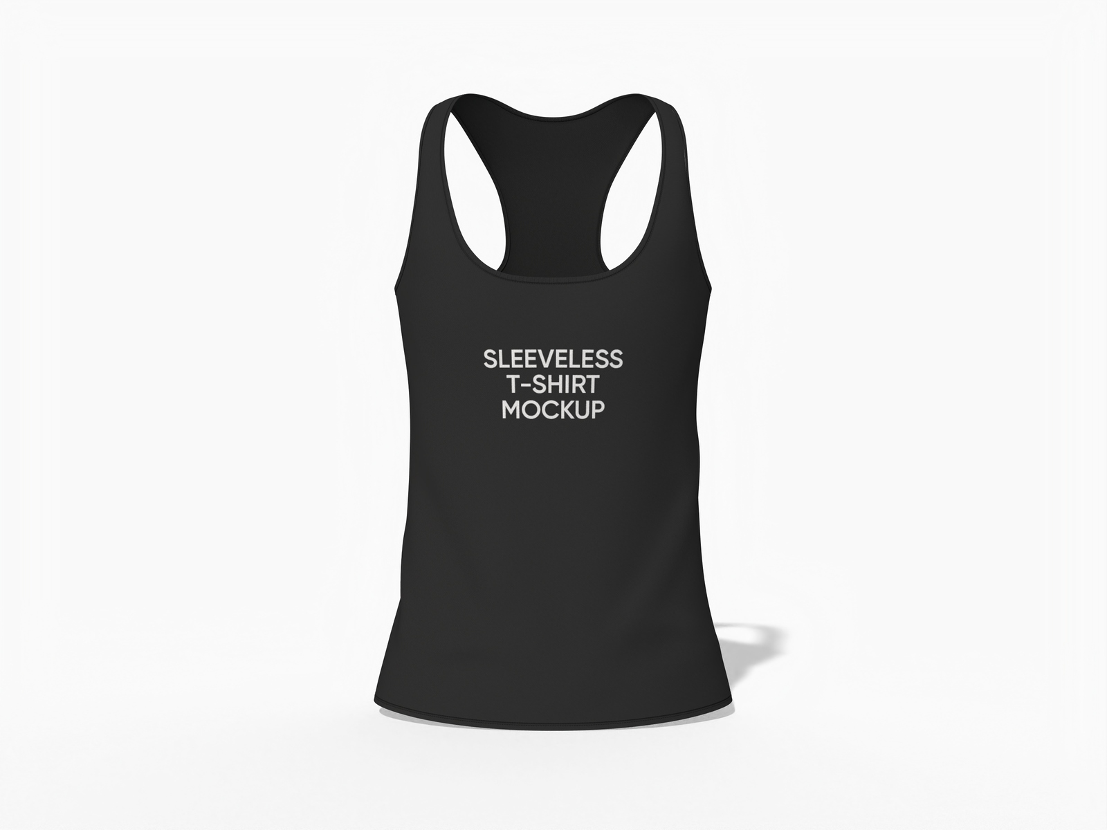 Black sleeveless t-shirt mockup