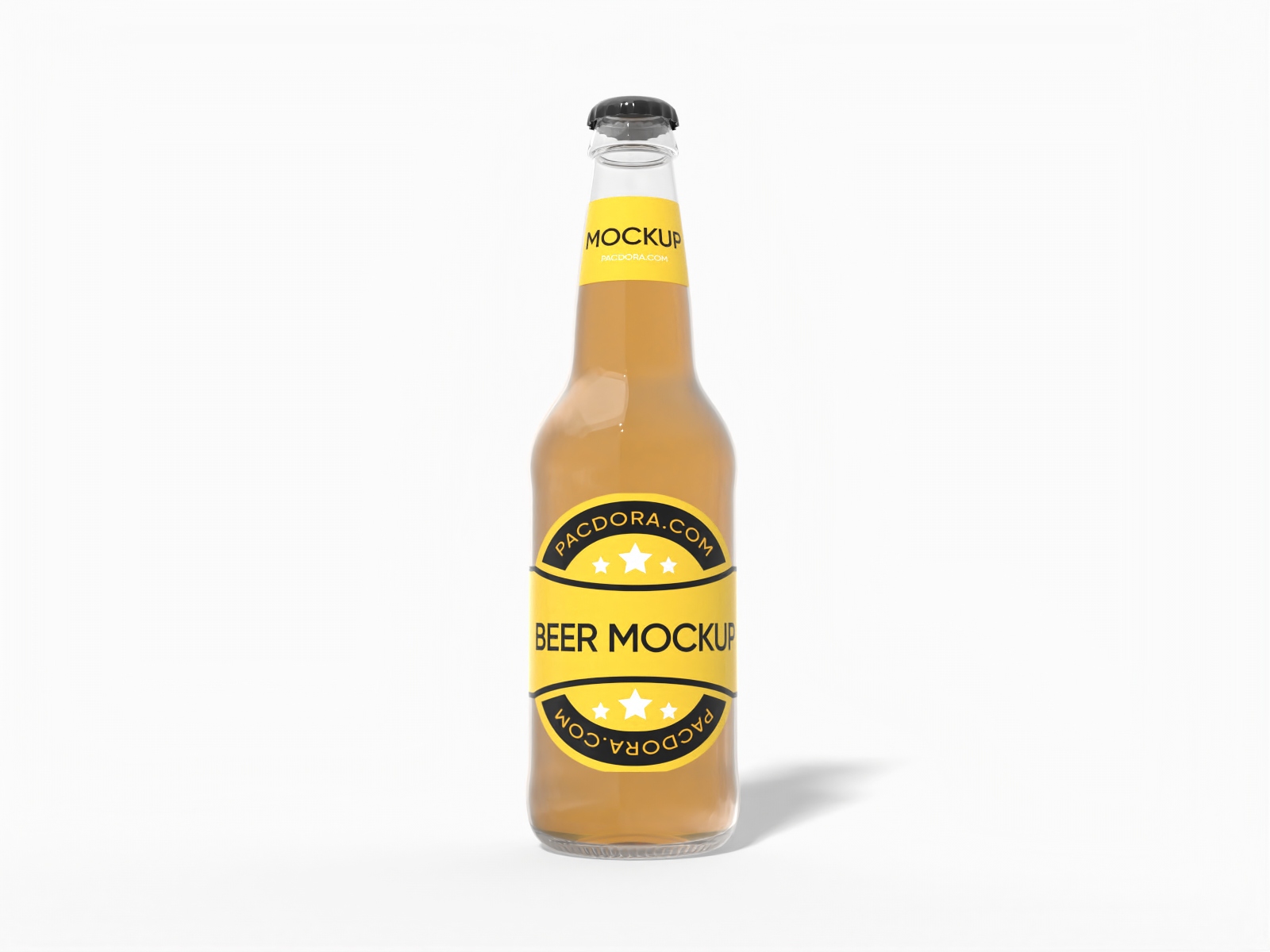 Long neck beer bottle mockup