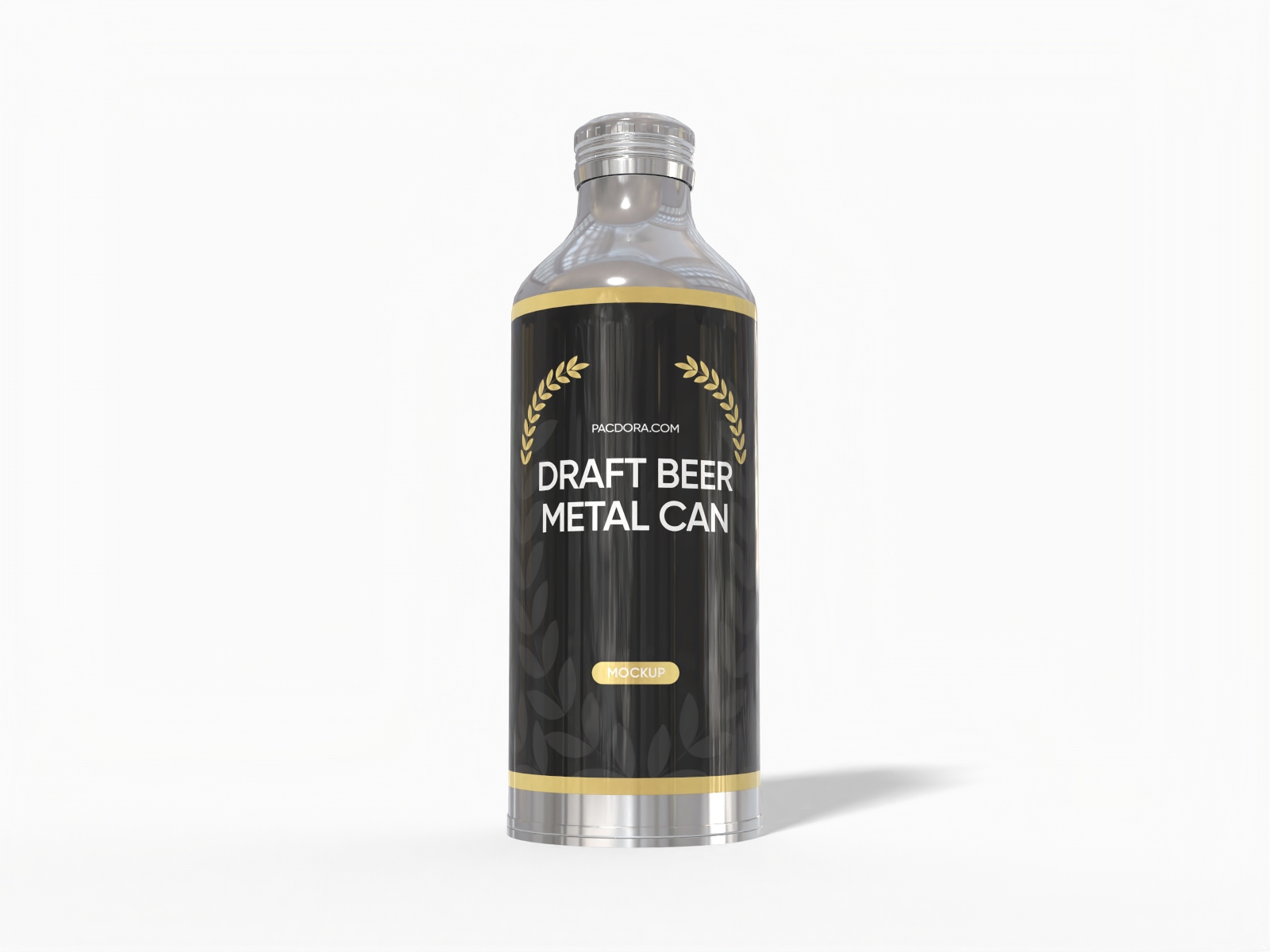 Beer bottle tin bottle mockup