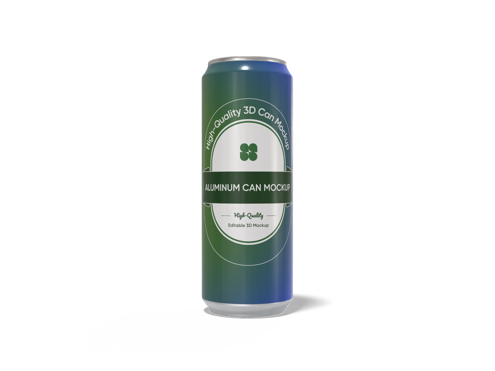 330 ml aluminum can mockup