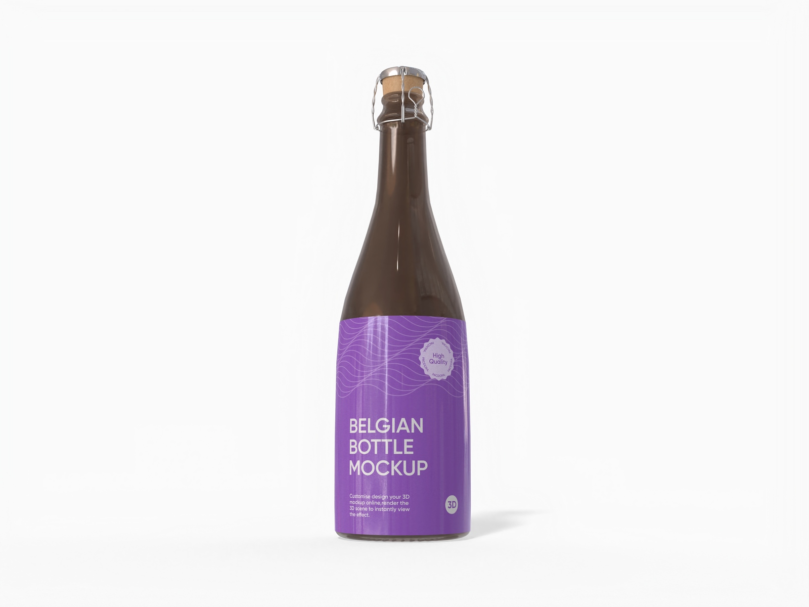 750 ml ベルギービール ボトル モックアップ