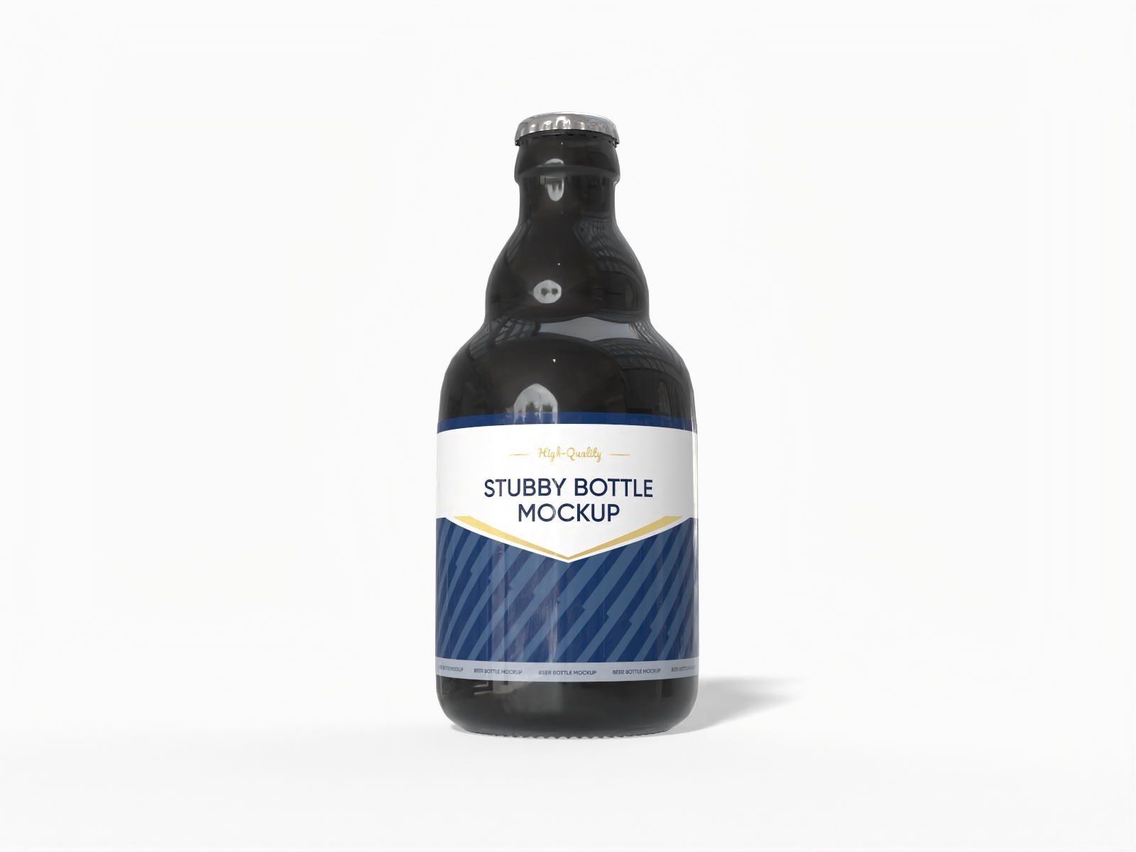 スタビータイプのビールボトルモックアップ