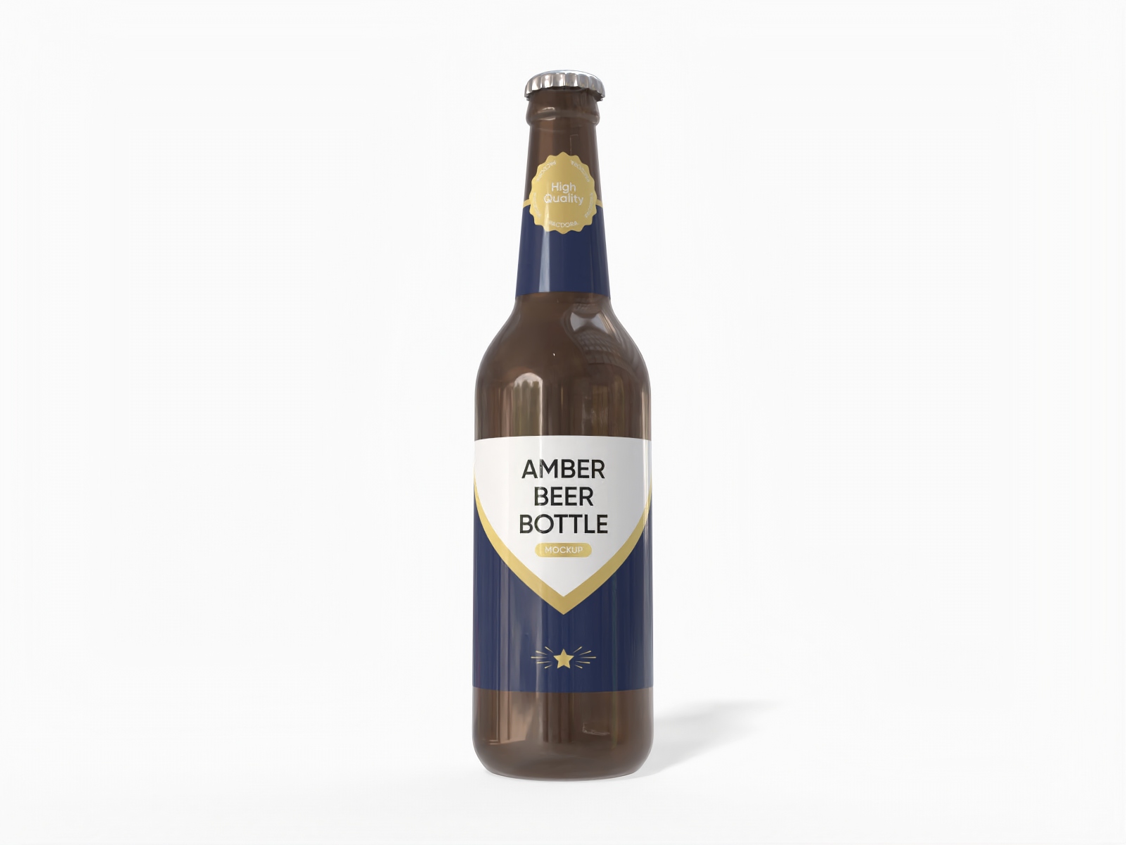 500 ml アンバー ビールボトル モックアップ