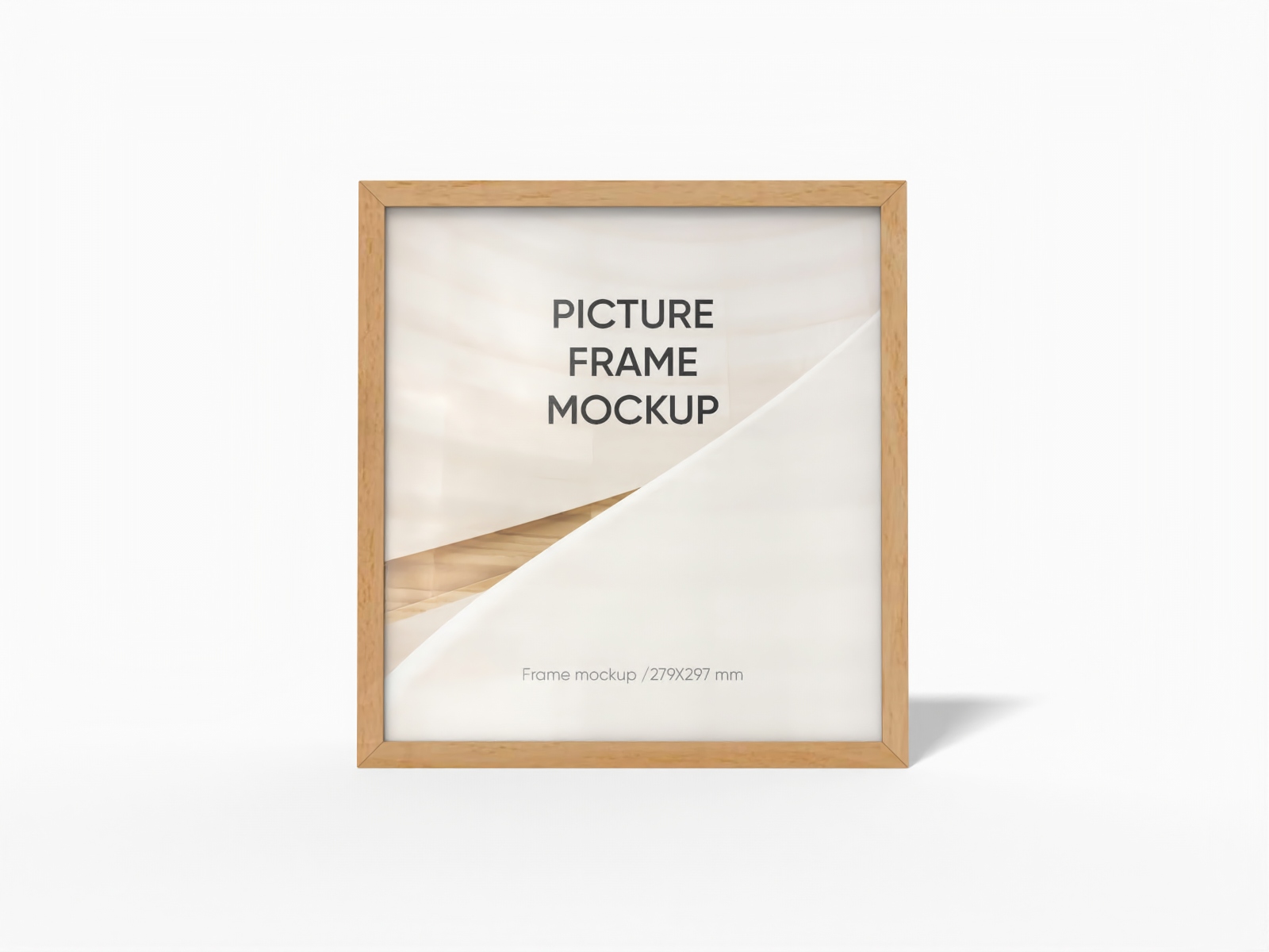 Square wooden frame mockup