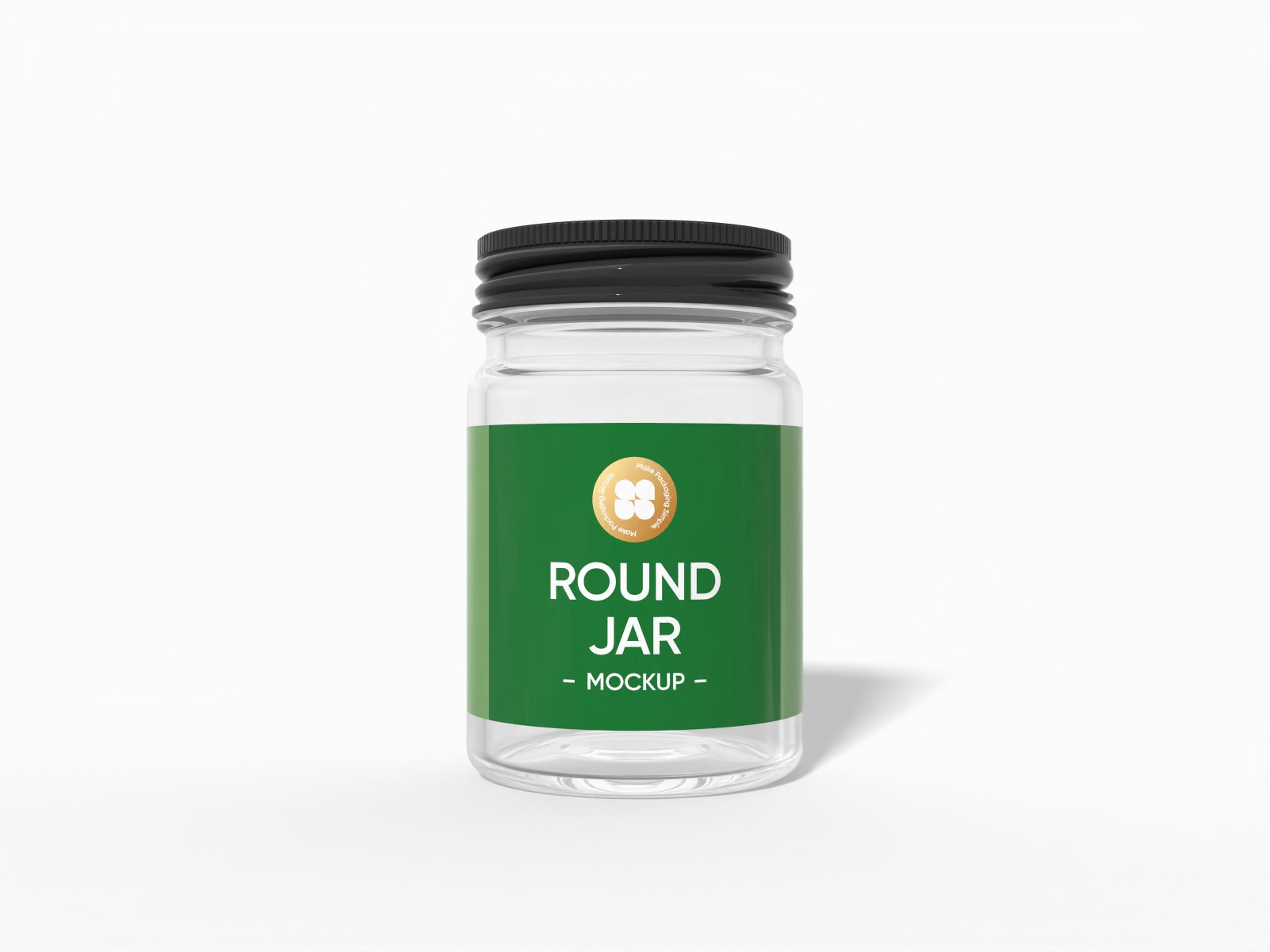 Round glass jar mockup