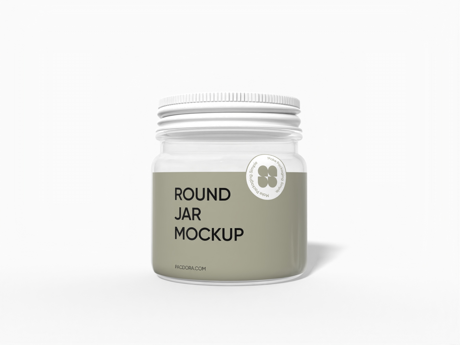 Round glass jar mockup