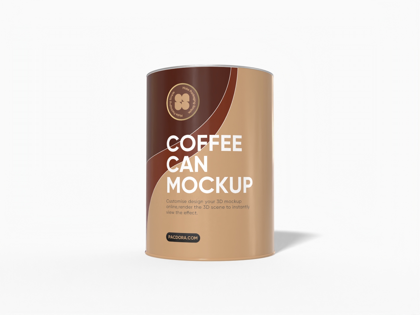 Round coffee can mockup