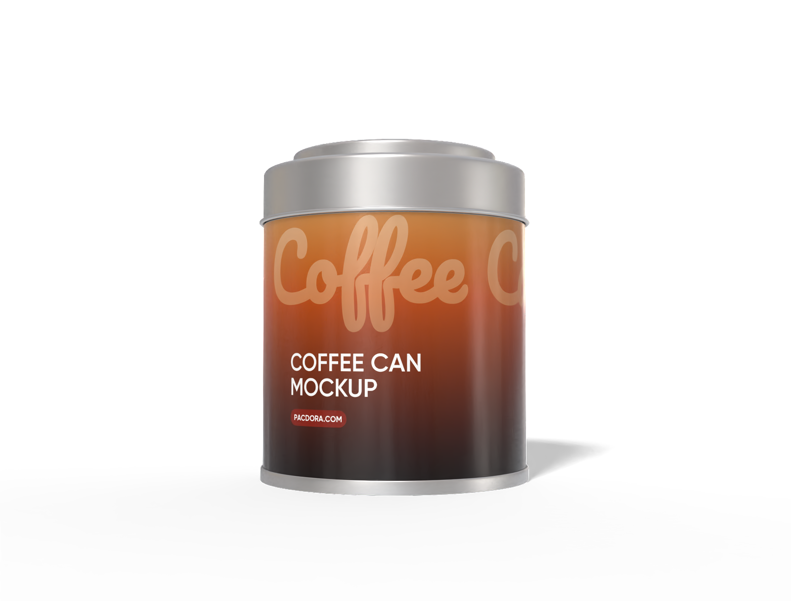 Round coffee can mockup