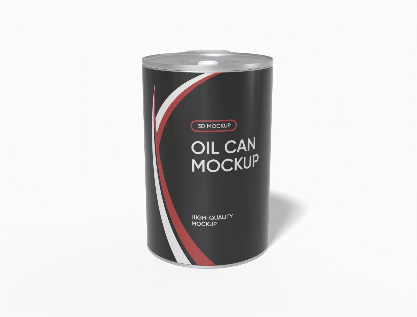 Black oil can mockup