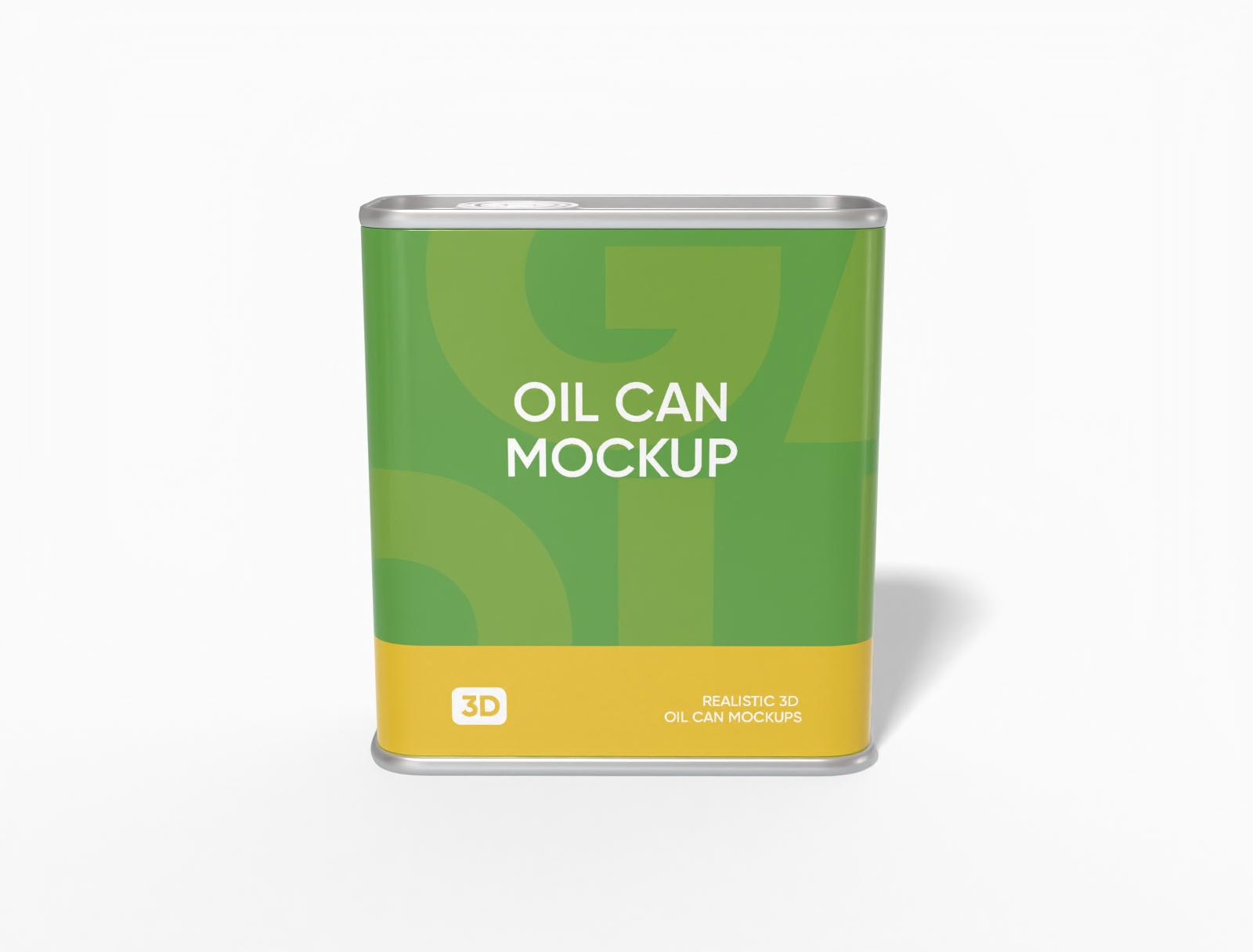 Square oil can mockup