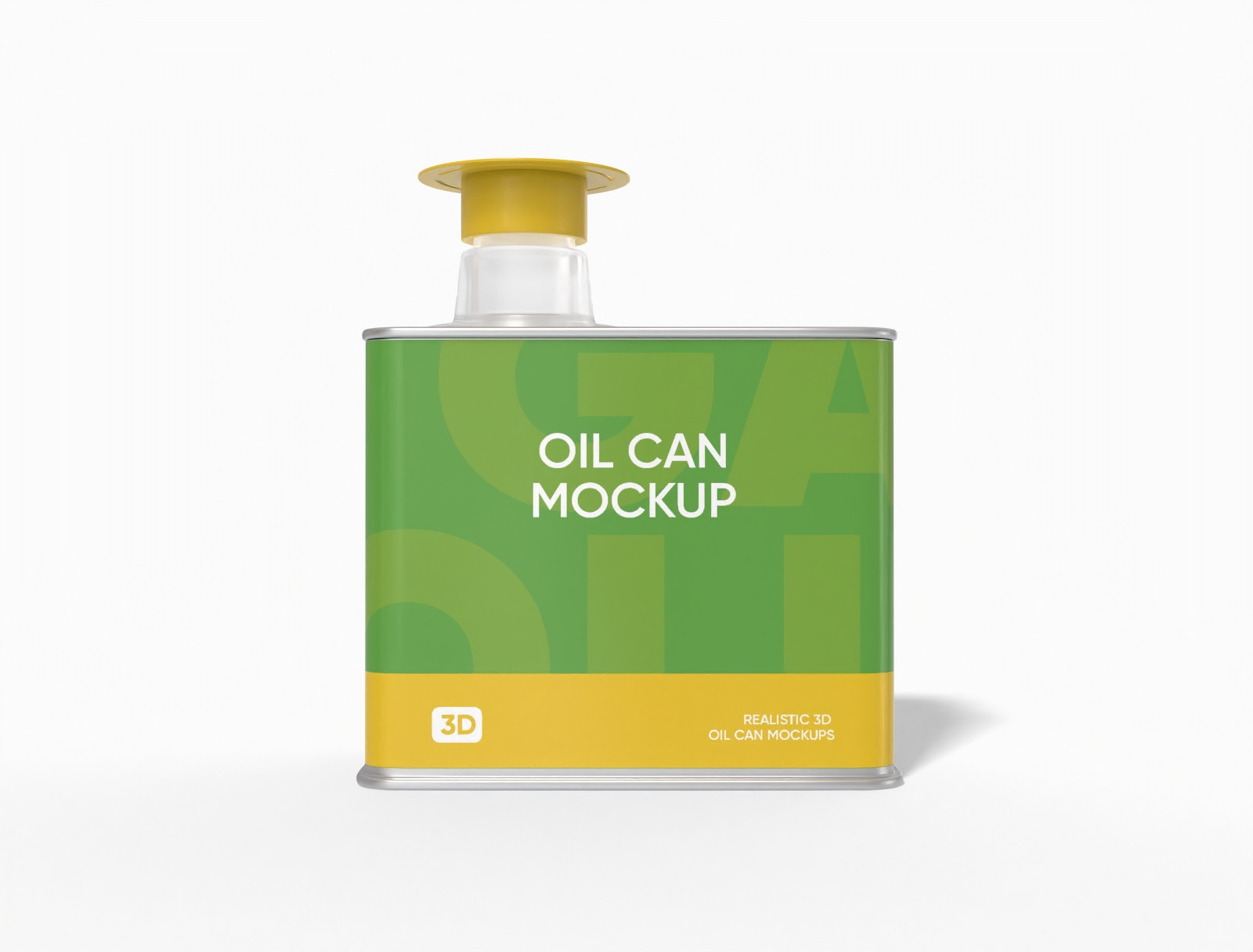 Square oil can mockup