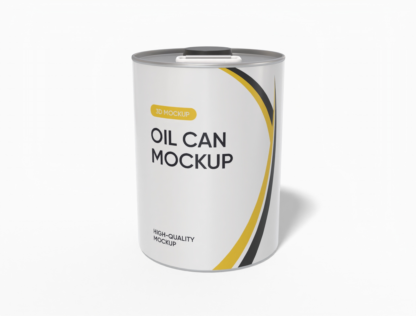 Round oil can mockup