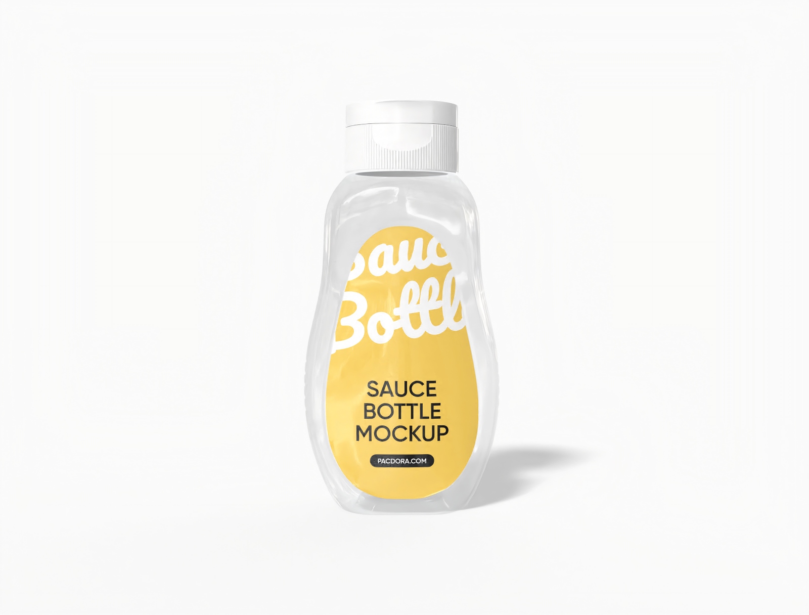 Squeeze sauce plastic bottle mockup