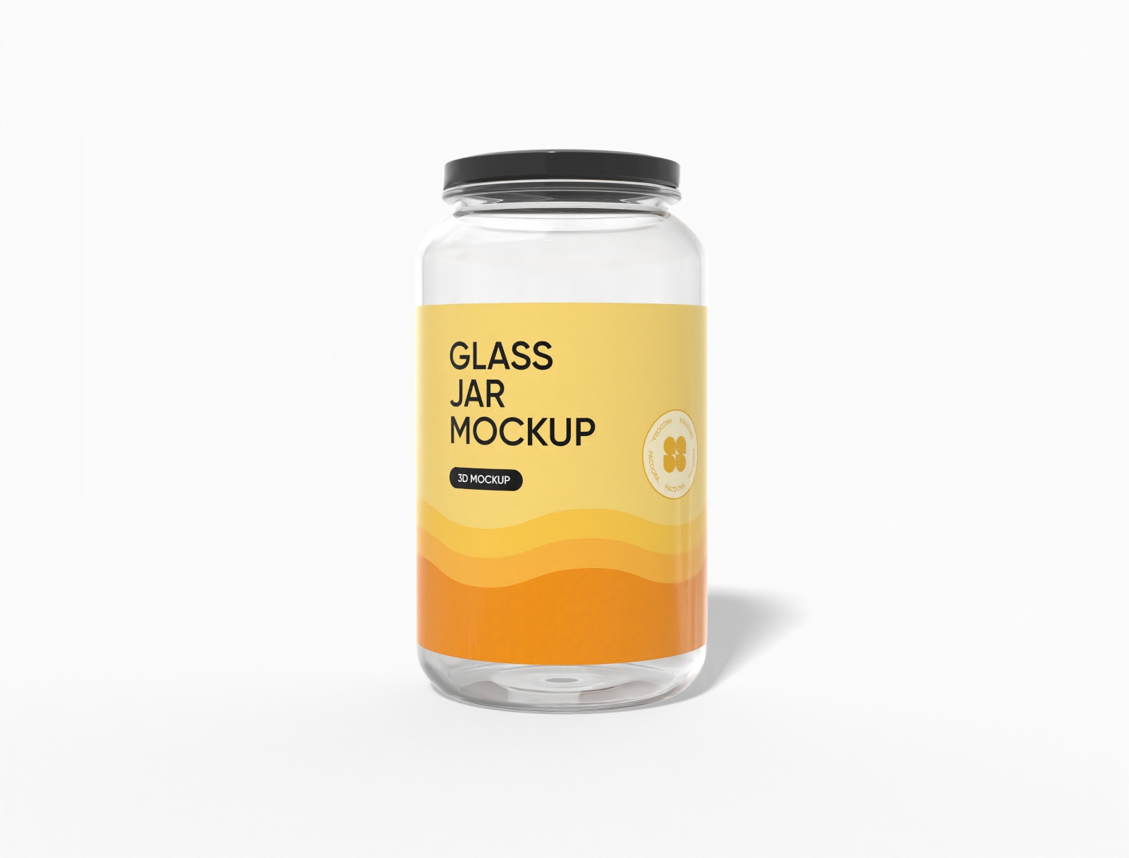Tall glass honey jar mockup