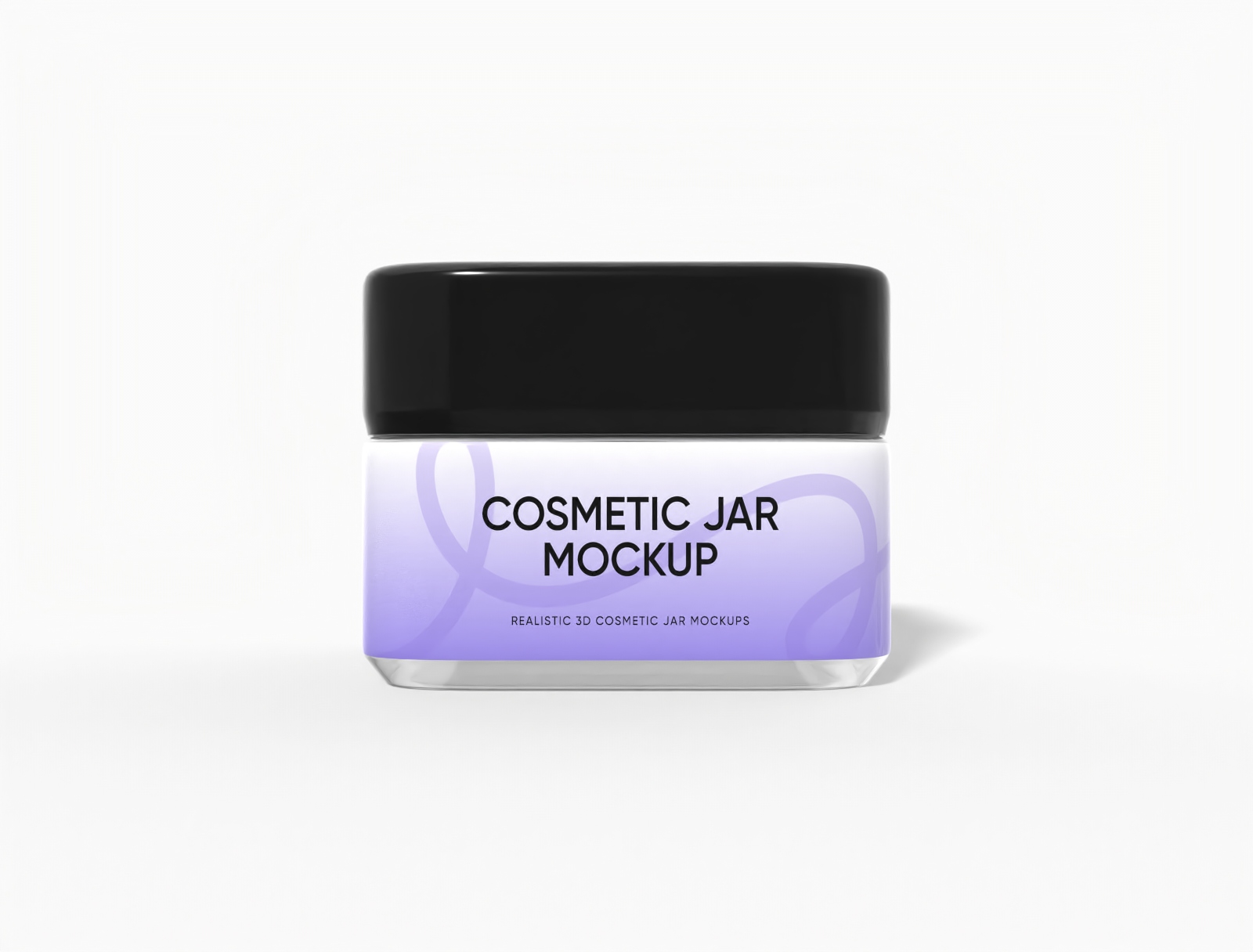 Square cosmetic jar mockup