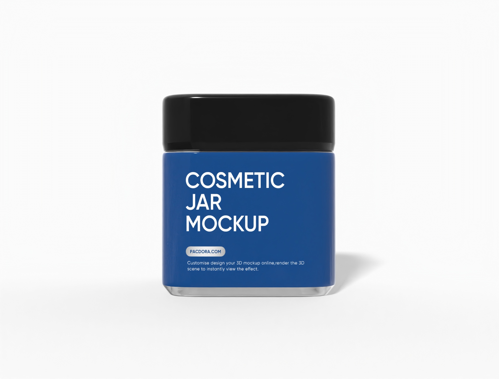 Square cosmetic jar mockup