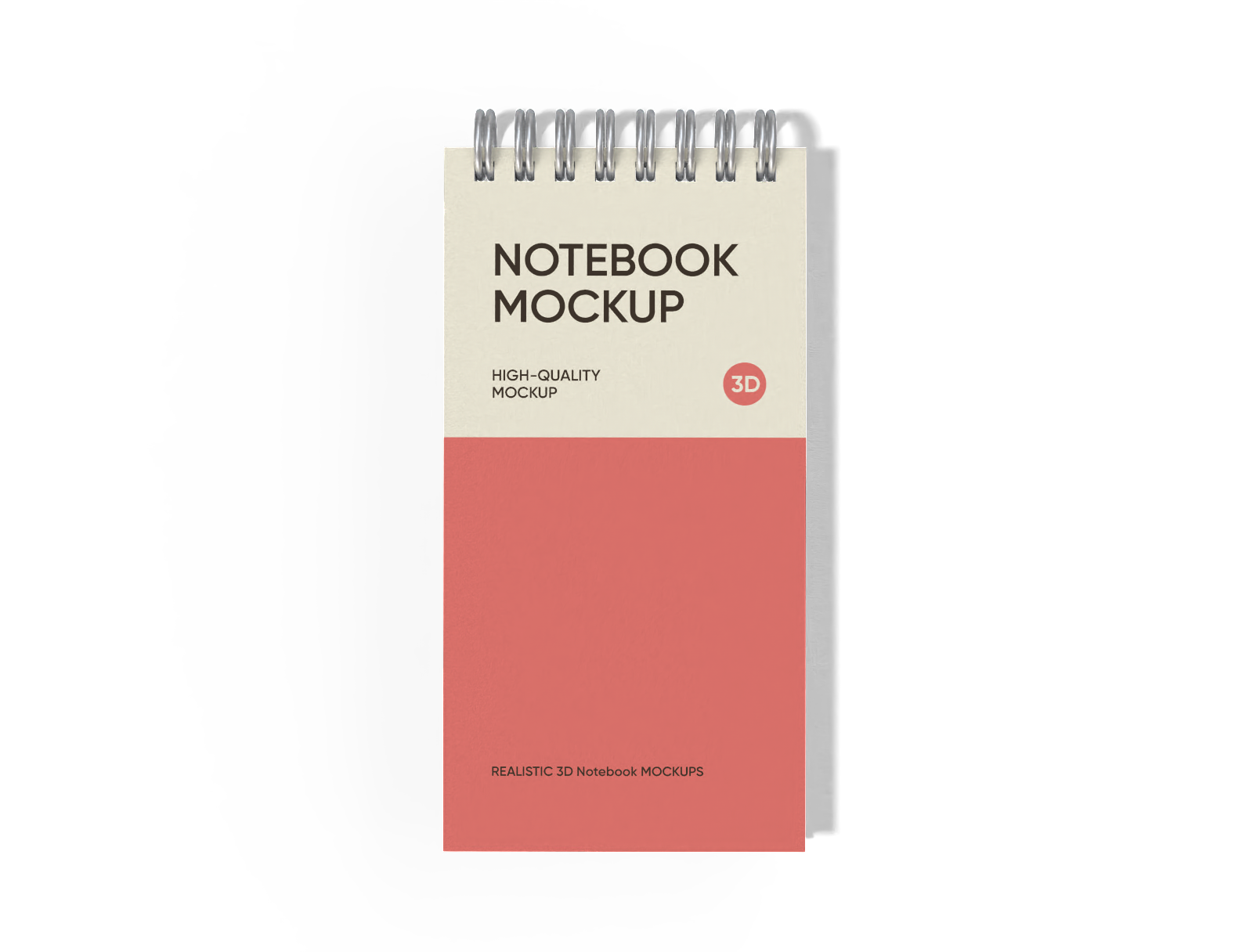 Red notebook mockup