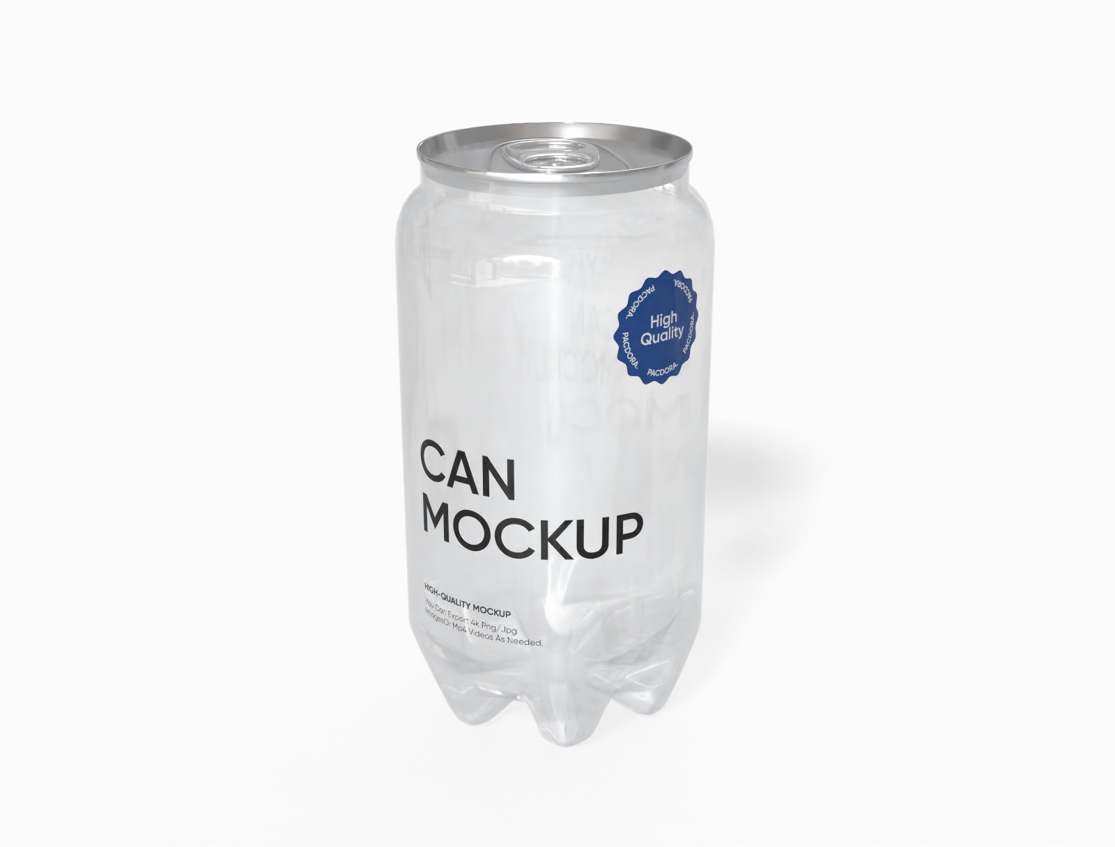 Transparent soda can mockup