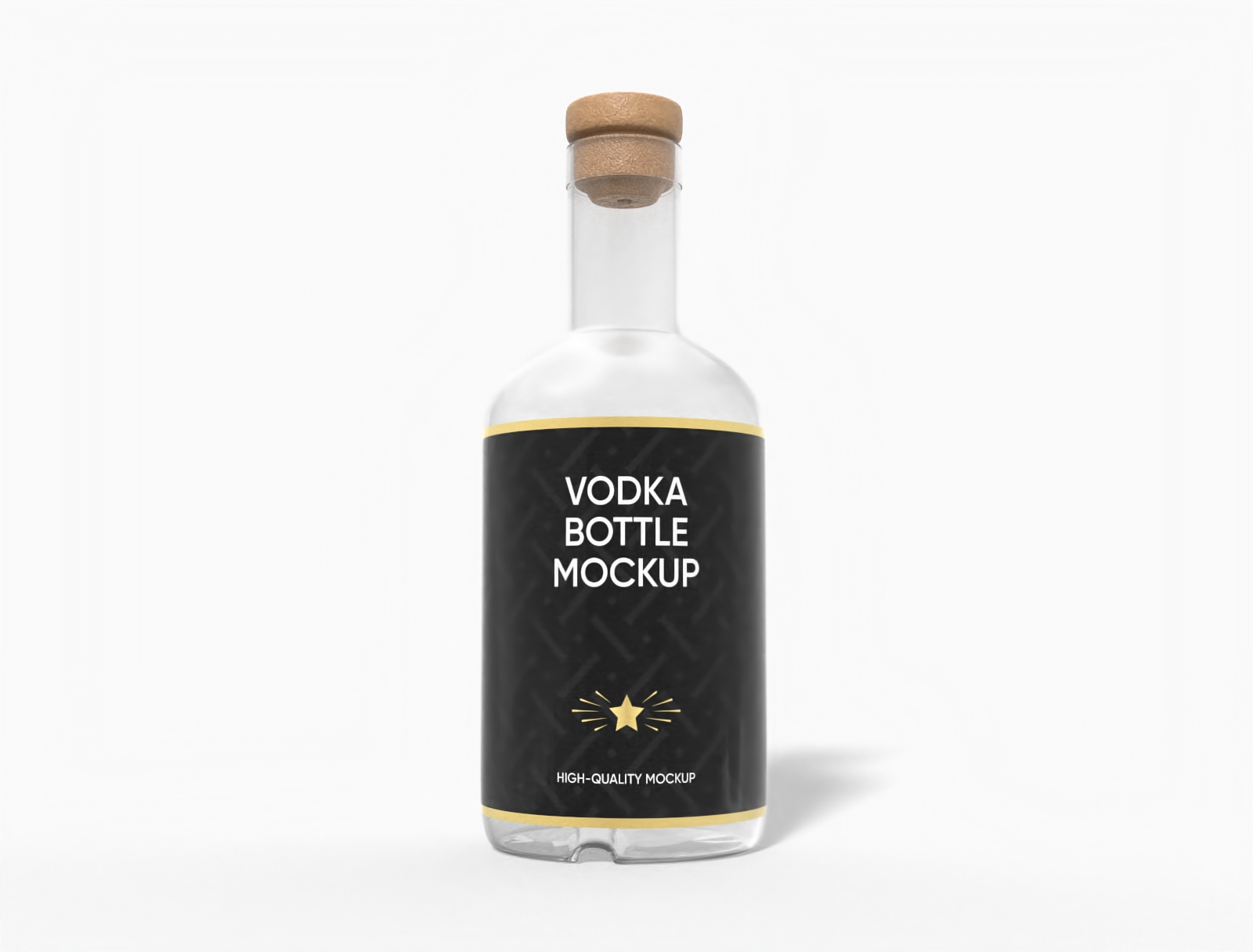 750 ml vodka glass bottle mockup