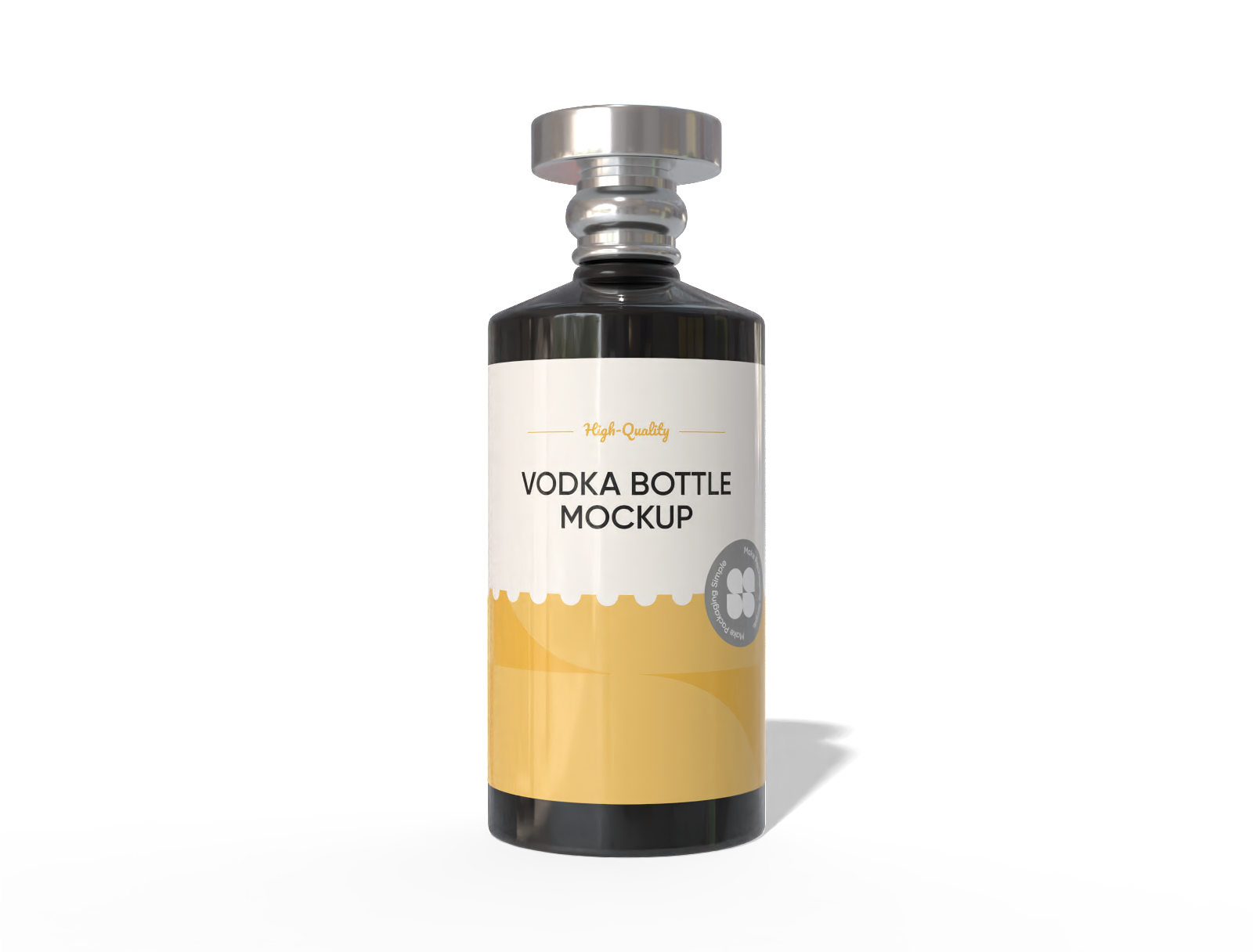 125 ml vodka bottle mockup