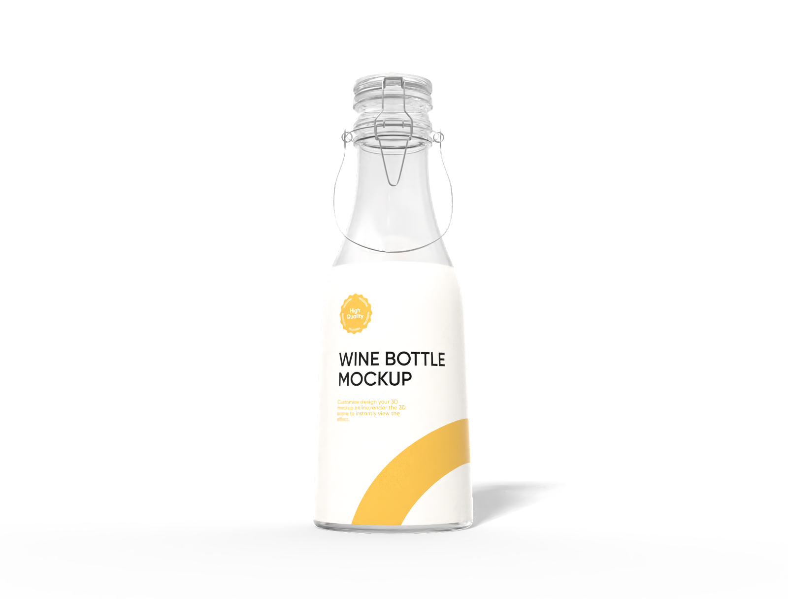 500 ml clear wine bottle mockup