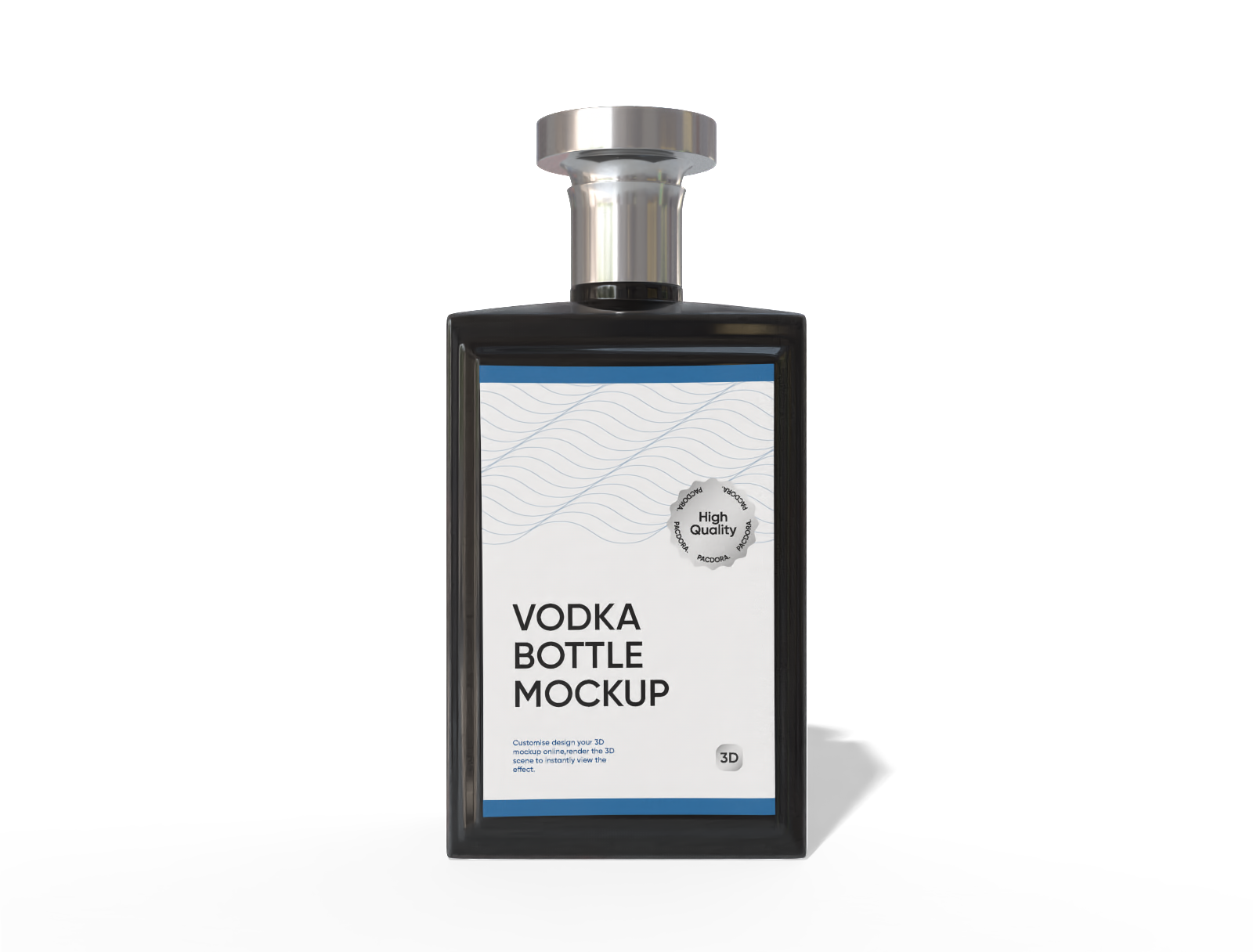 500 ml square vodka bottle mockup