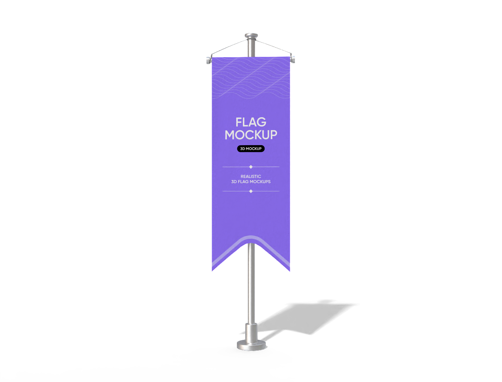 Vertical hanging flag mockup