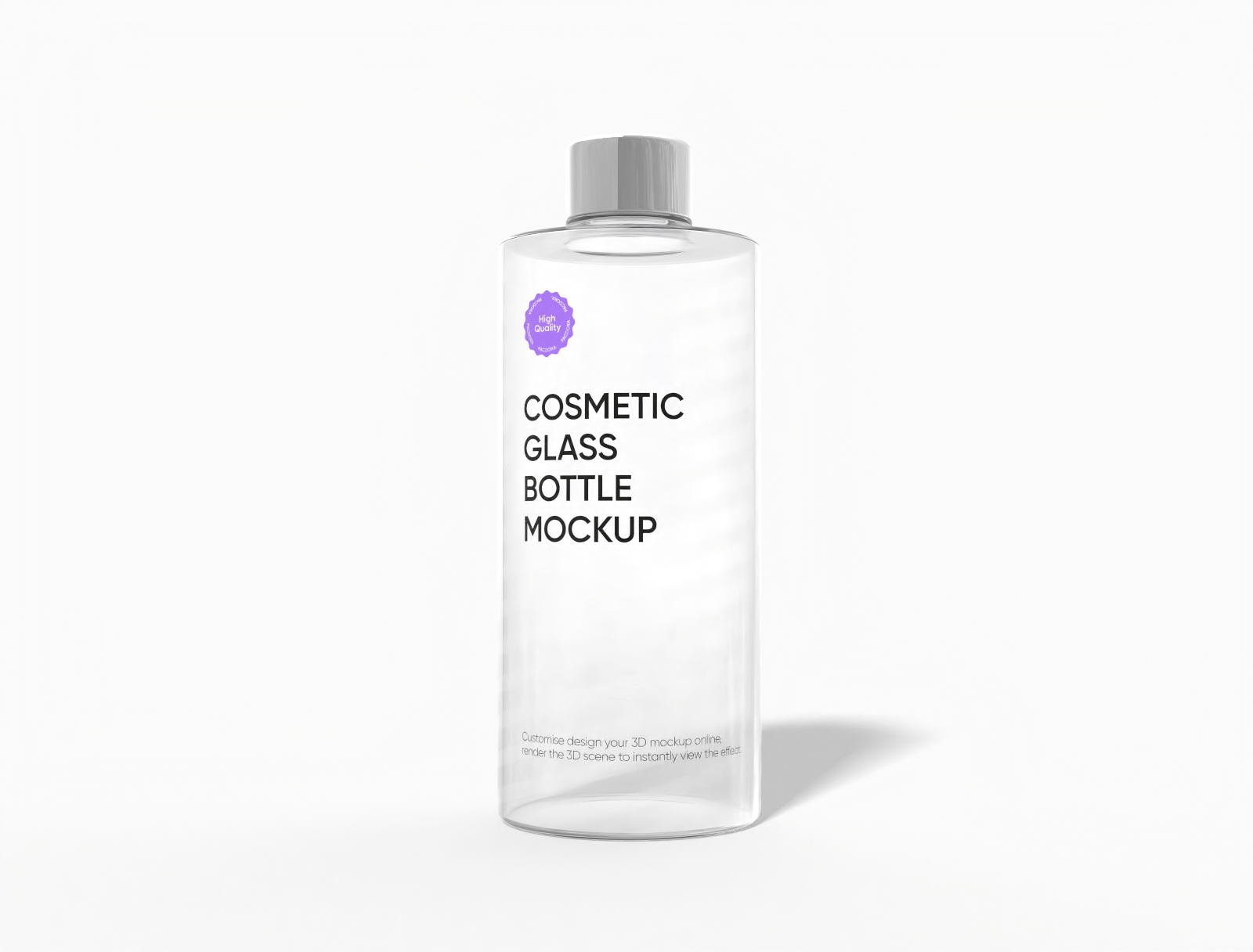 500 ml cosmetic glass bottle mockup