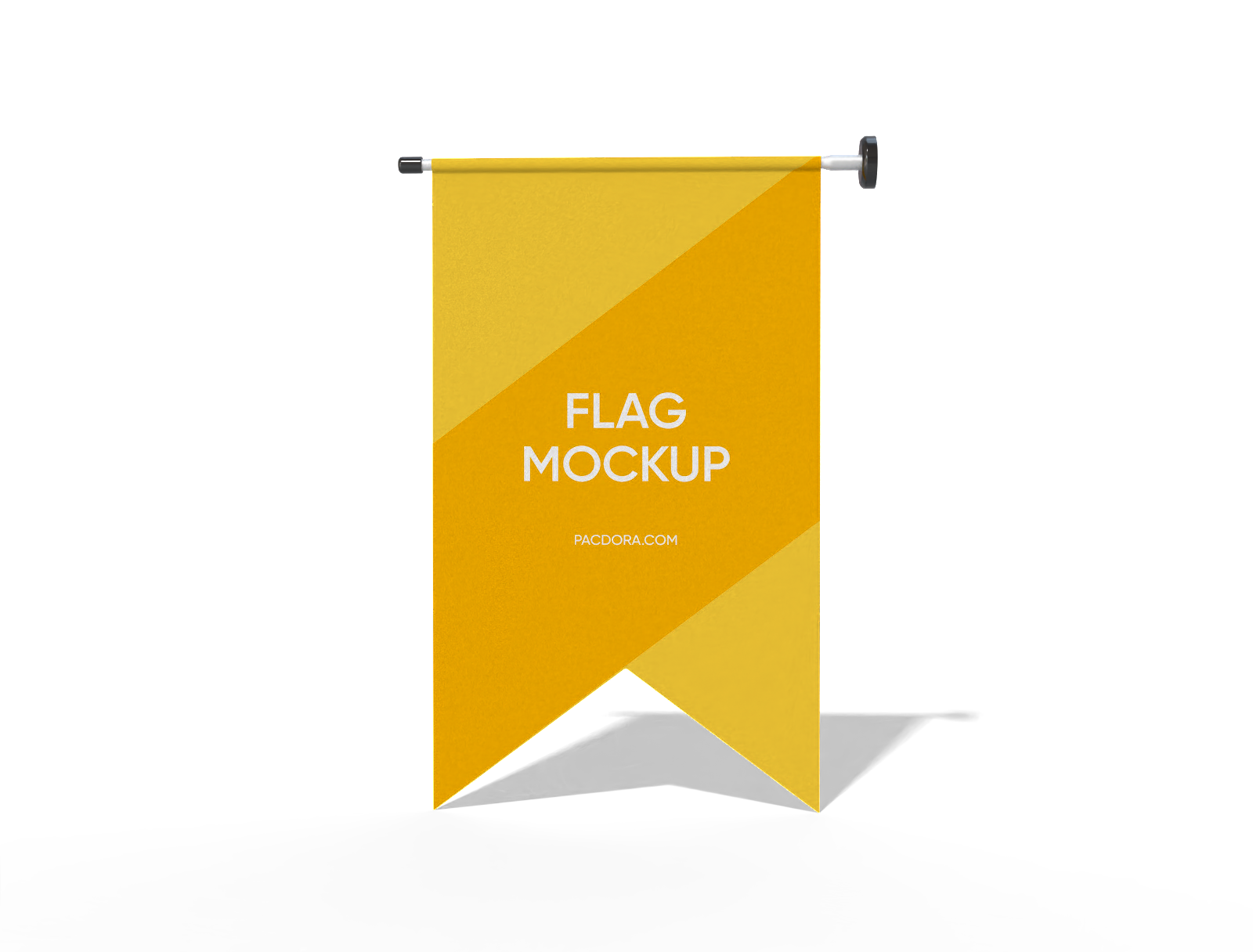 Vertical hanging flag mockup