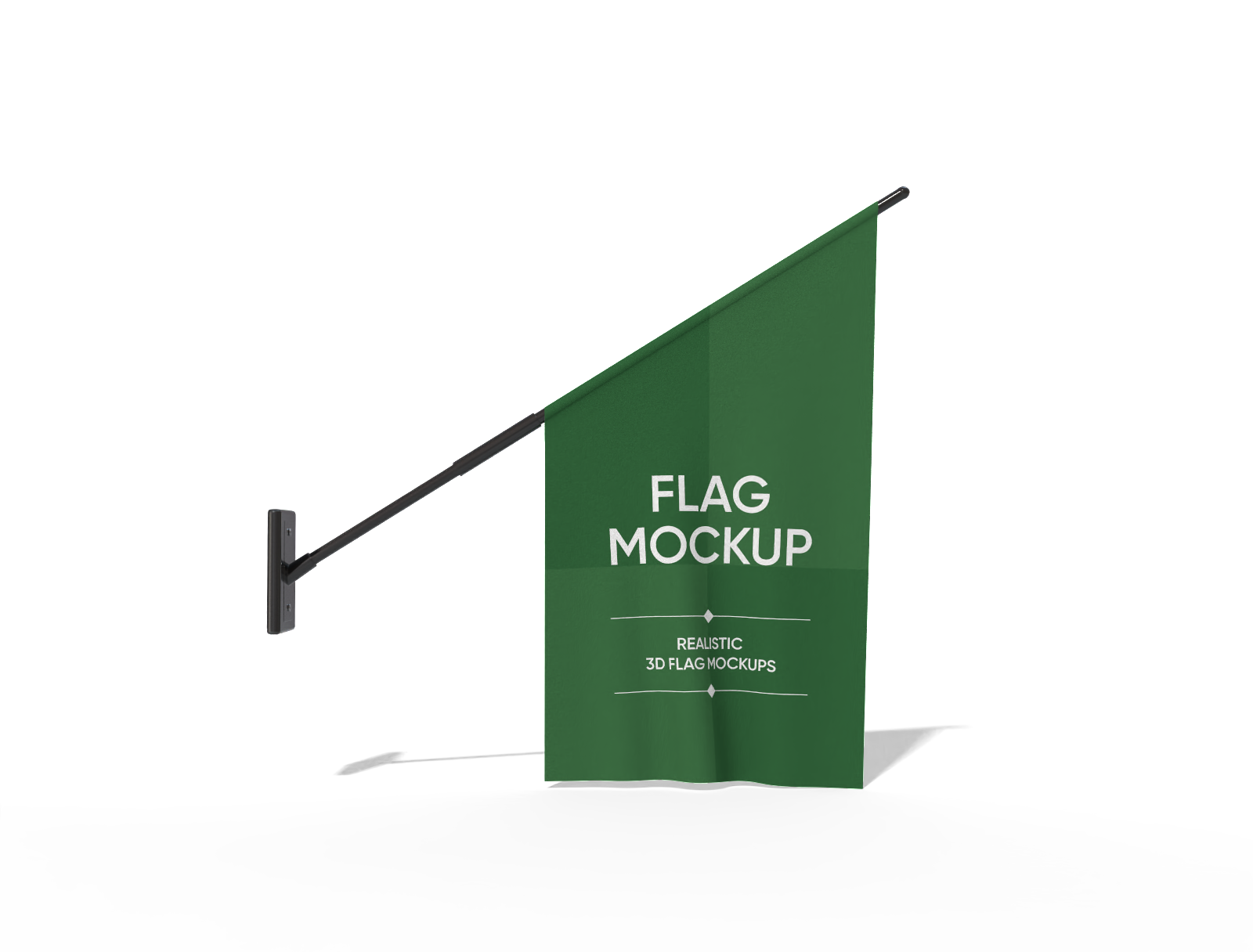 Wall flag mockup