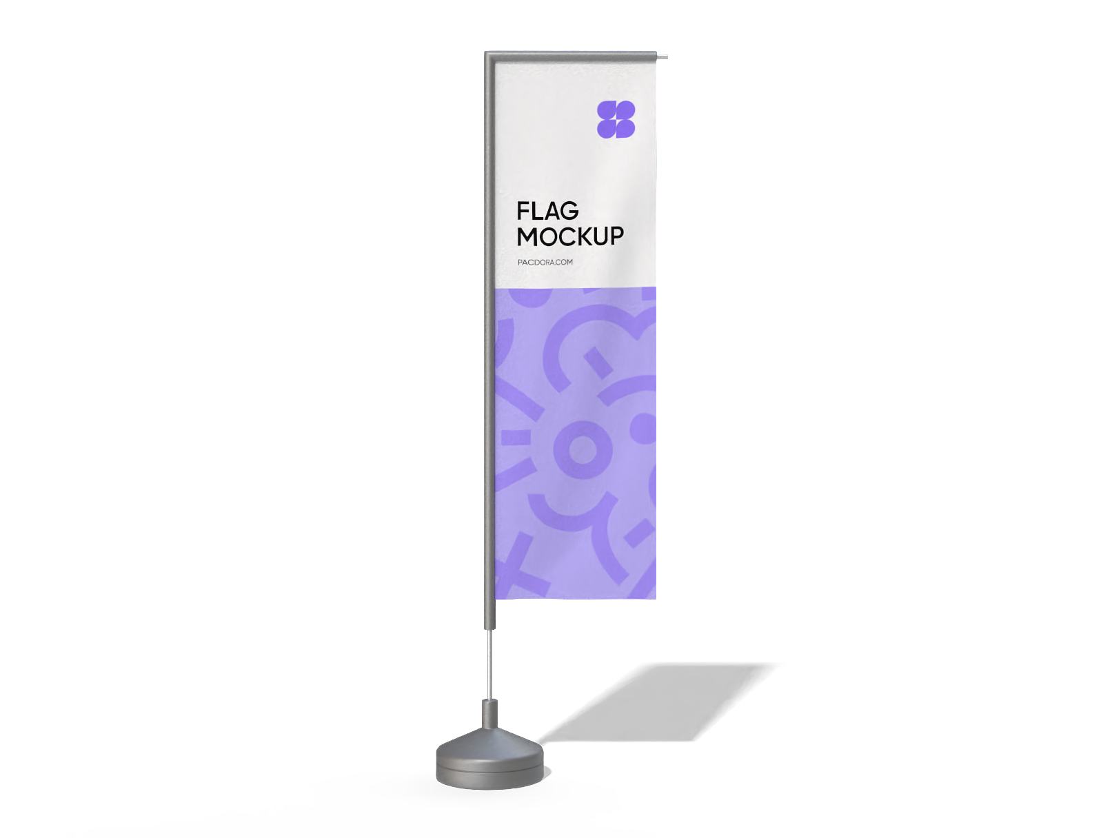 Vertical advertising flag mockup