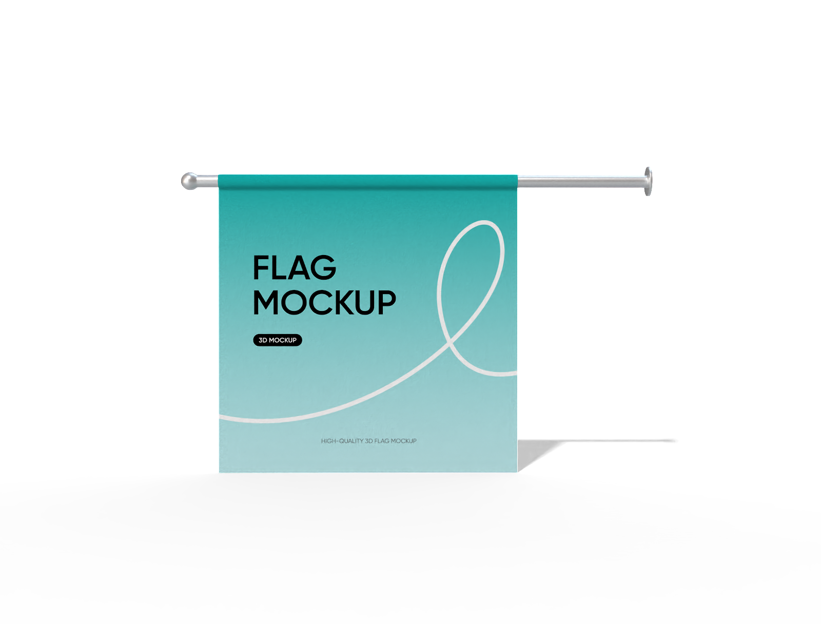 Wall flag mockup