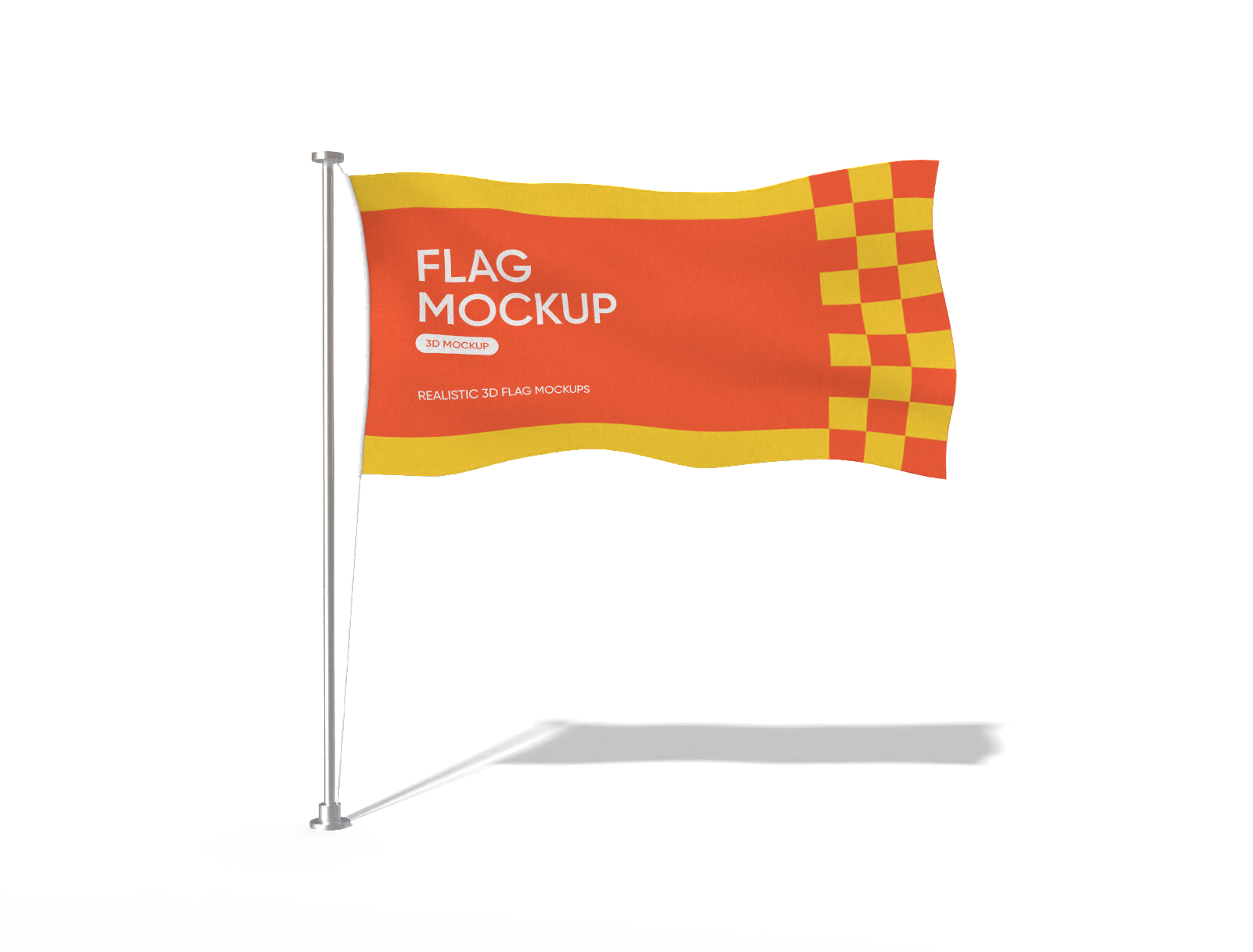 Waving flag mockup