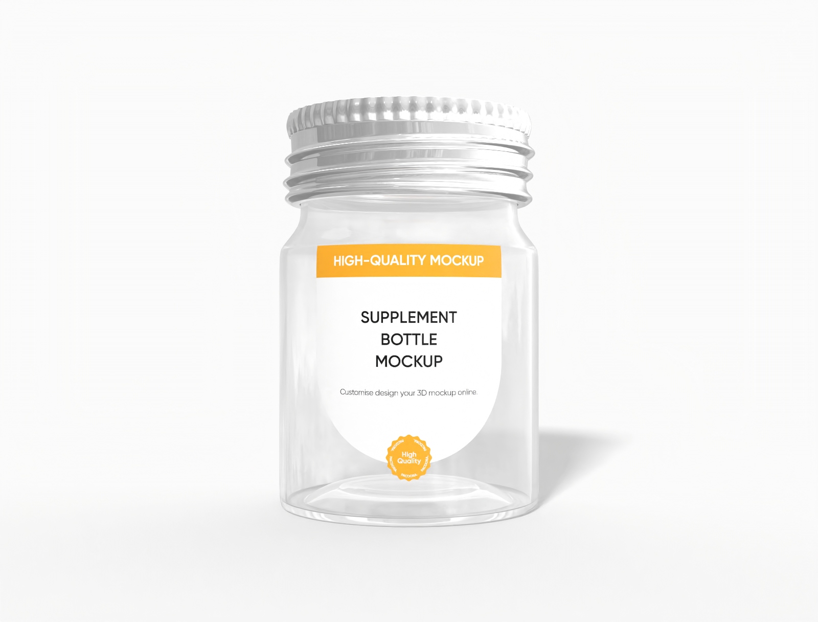 Plastic supplement bottle mockup
