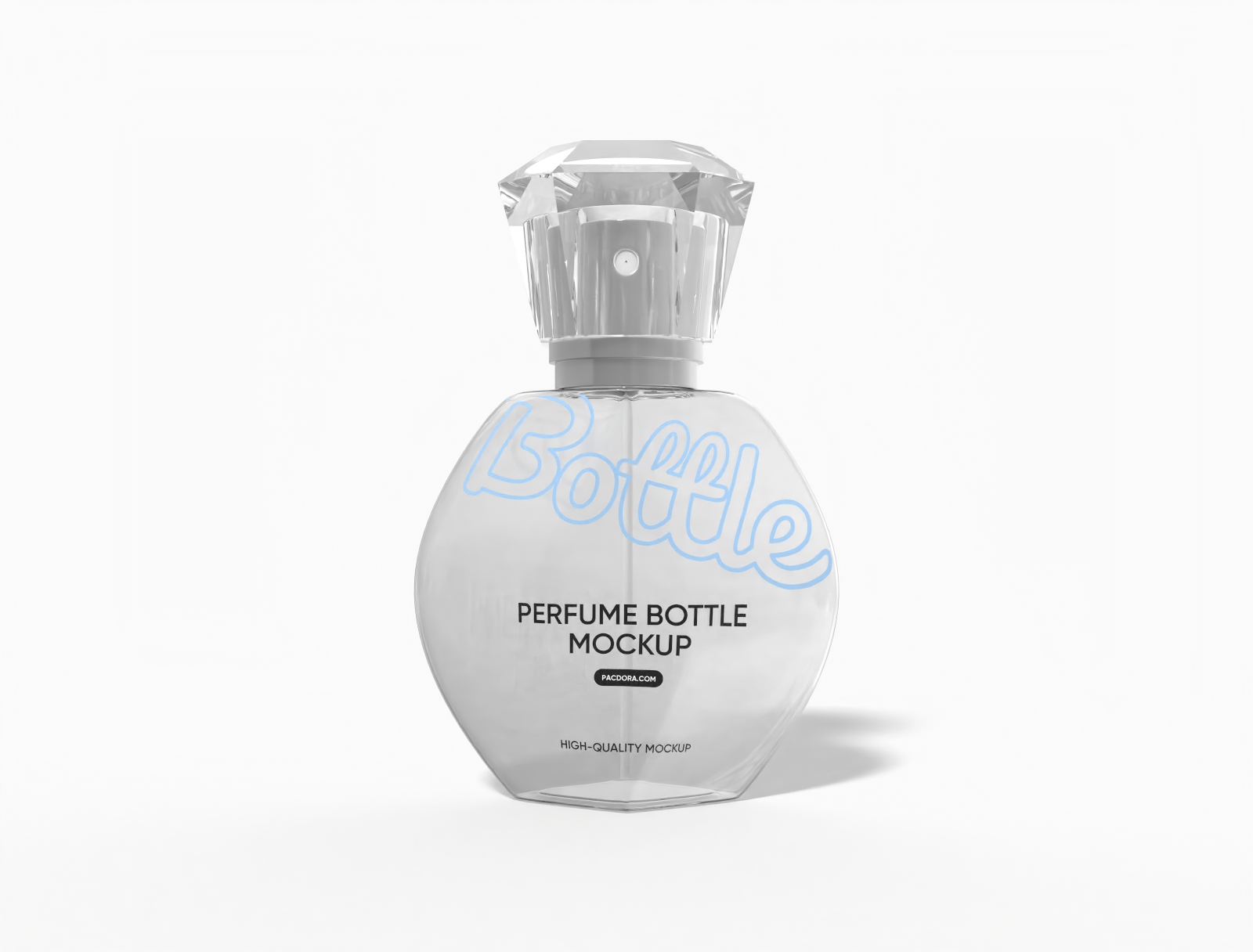 Round perfume bottle mockup