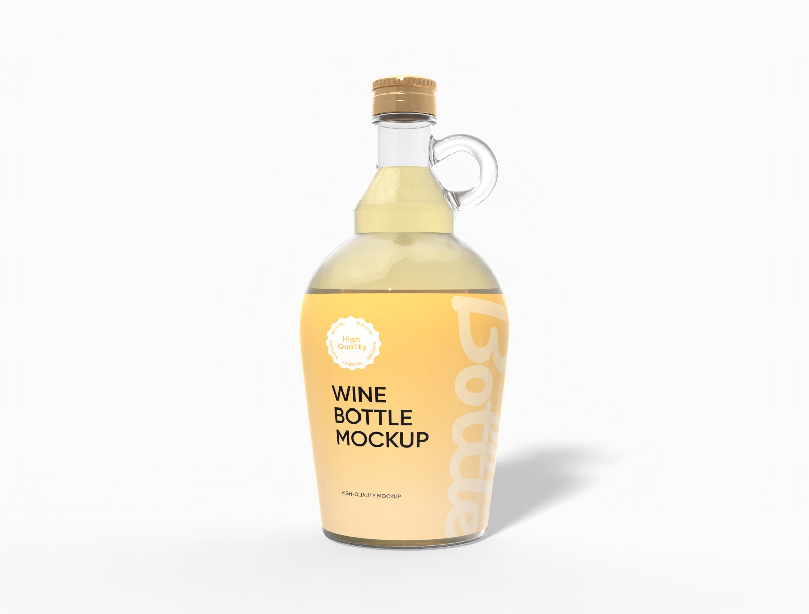 Gin bottle with handle mockup