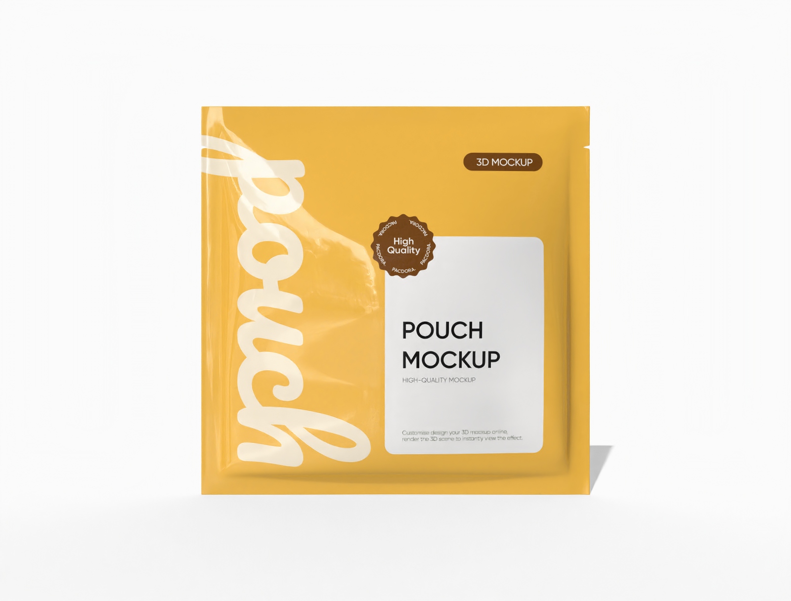 16 × 16 three-side seal food pouch mockup