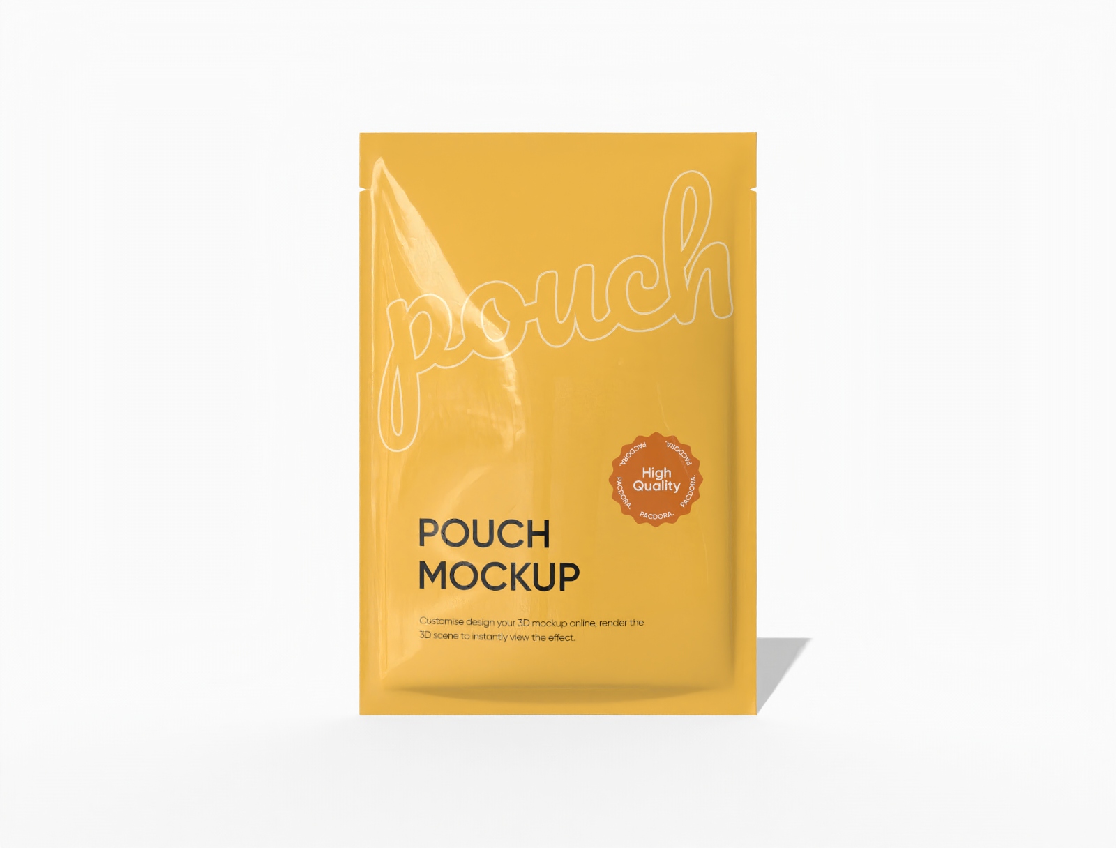 15 × 22 three-side seal food pouch mockup