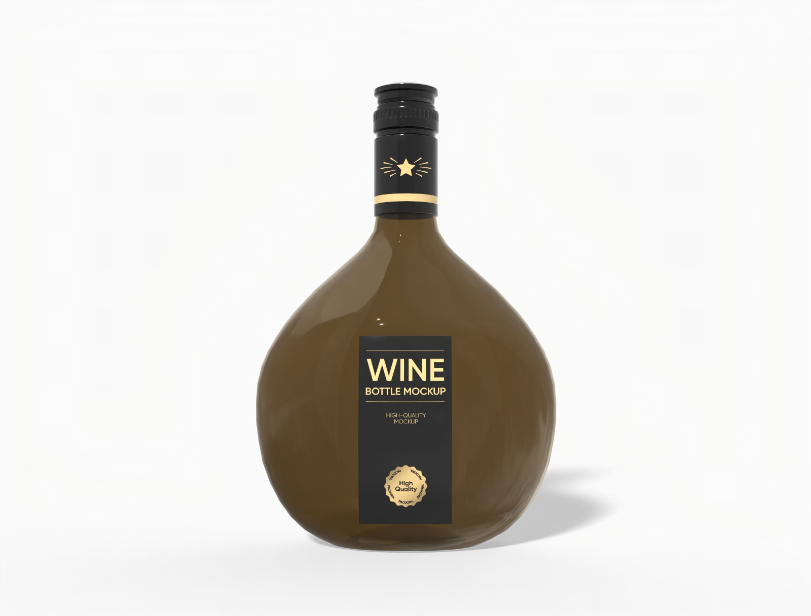 White wine bottle mockup