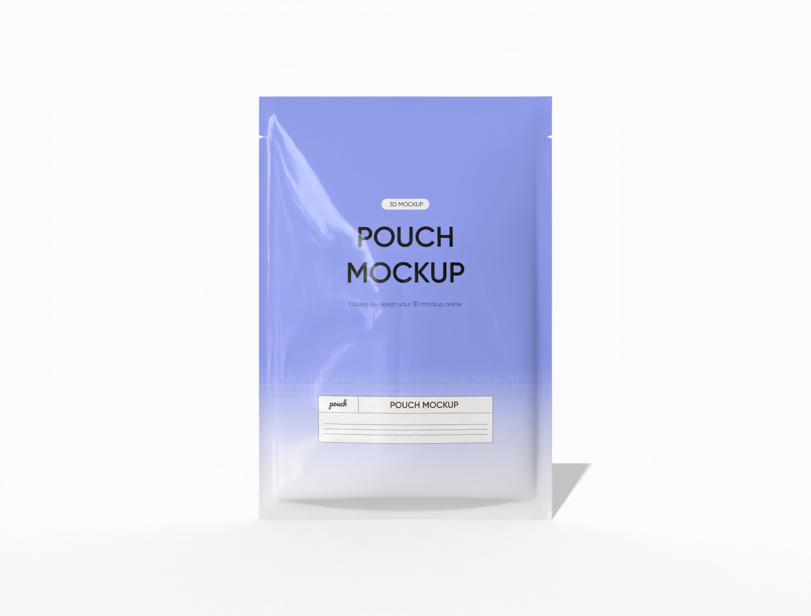 18 × 26 three-side seal food pouch mockup 18 × 26 three-side seal food pouch mockup
