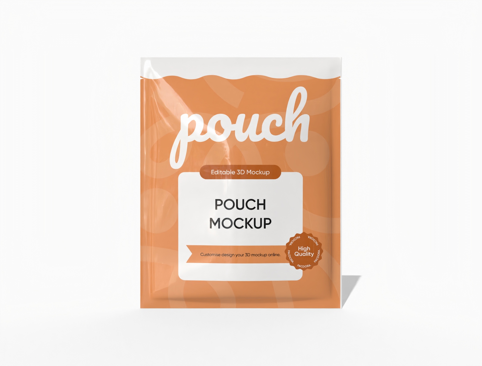 28 × 35 three-side seal plastic food pouch mockup 28 × 35 three-side seal plastic food pouch mockup