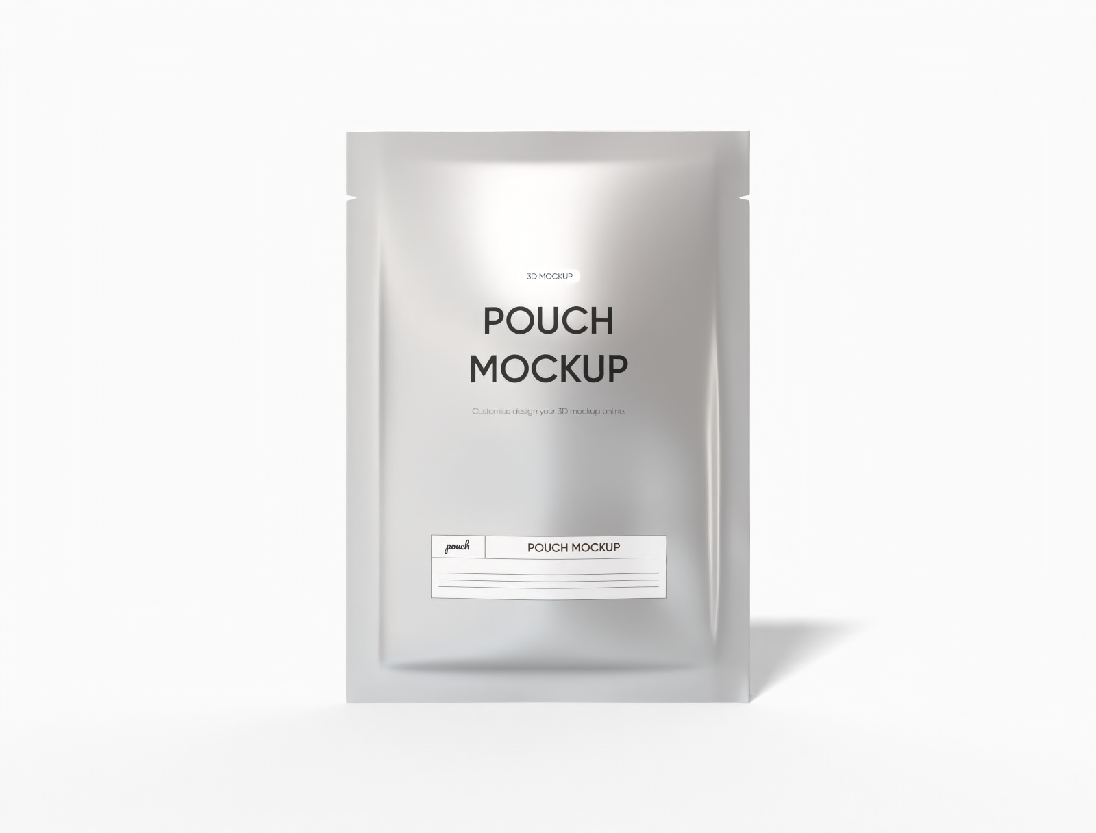 12 × 17 three-side seal food pouch mockup