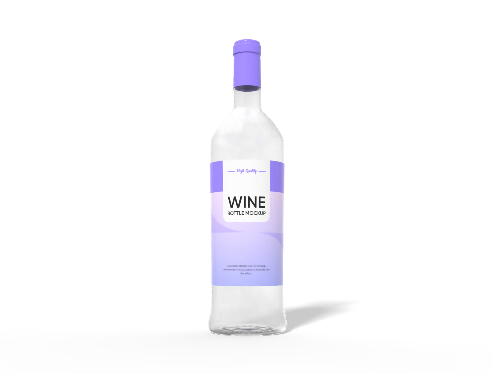750 ml wine bottle mockup