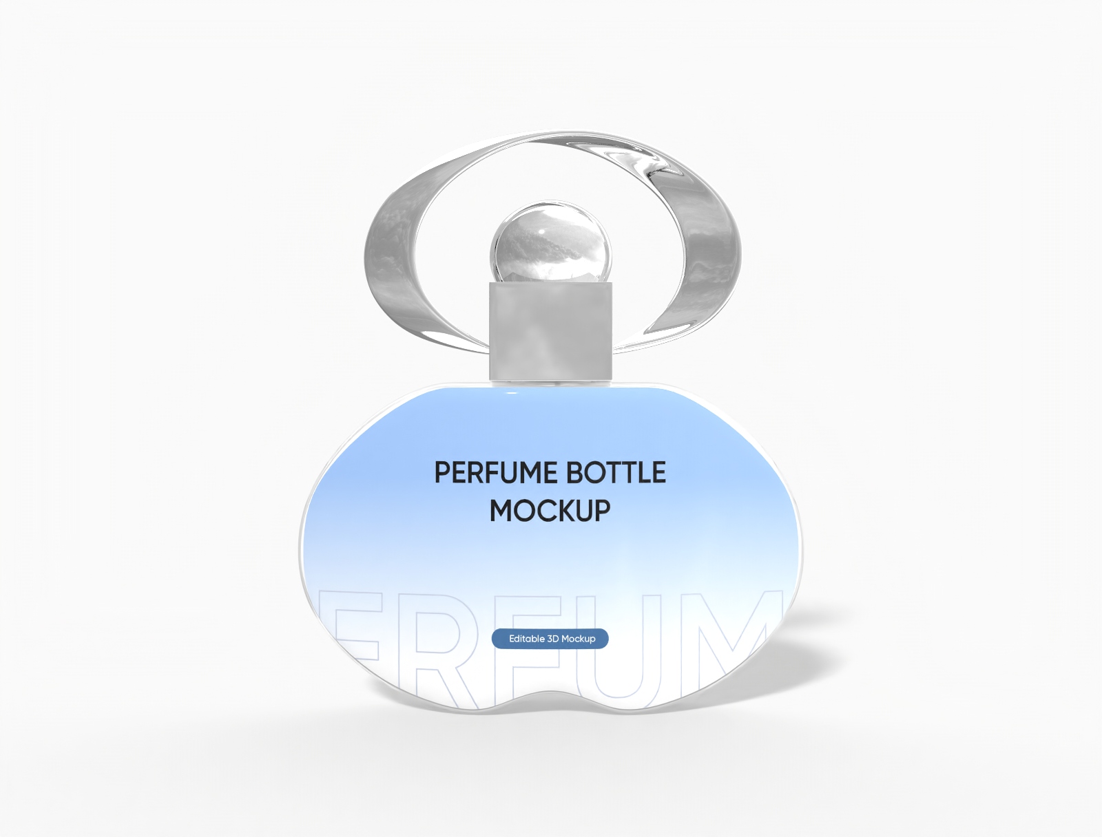 Round perfume bottle mockup