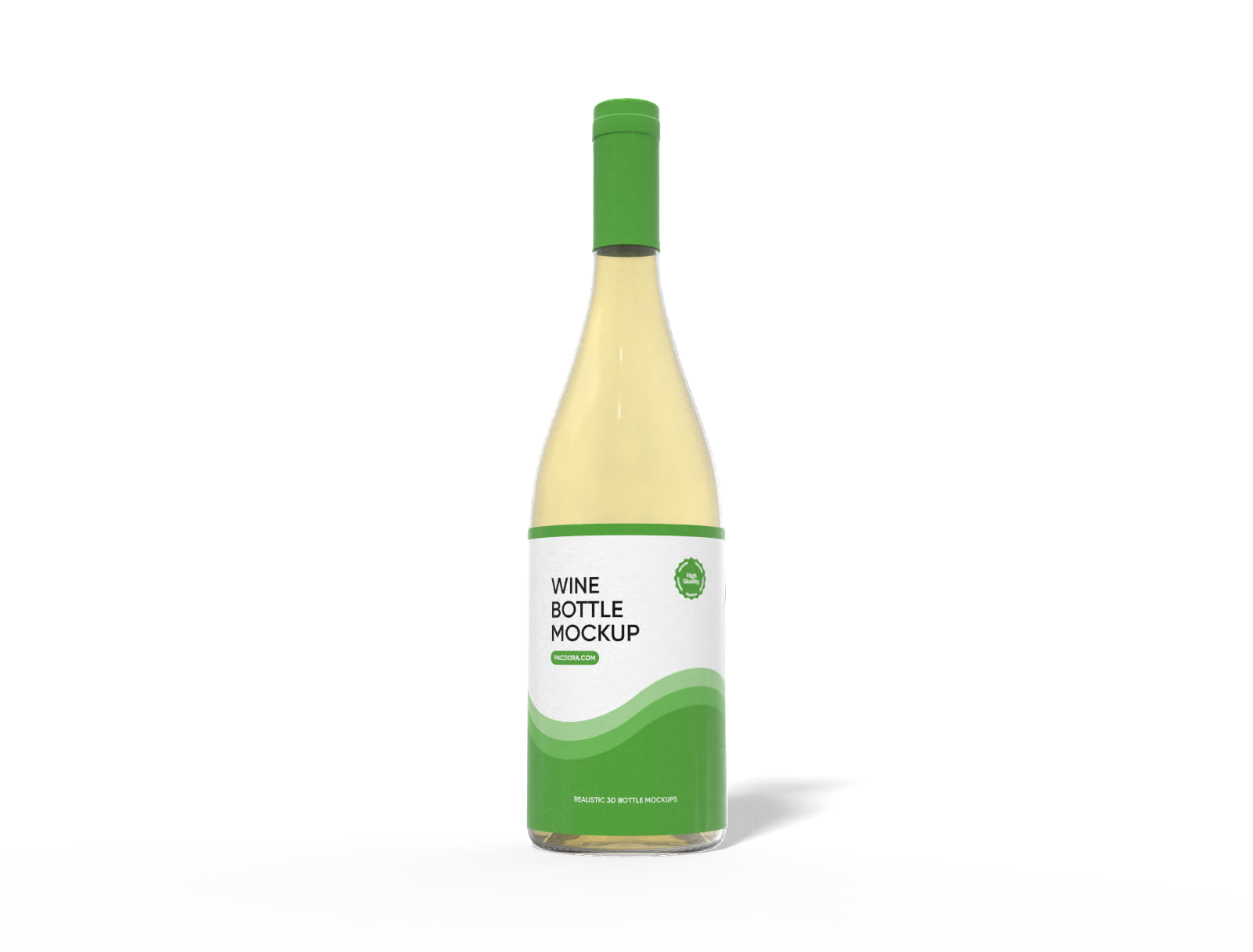 White wine bottle mockup