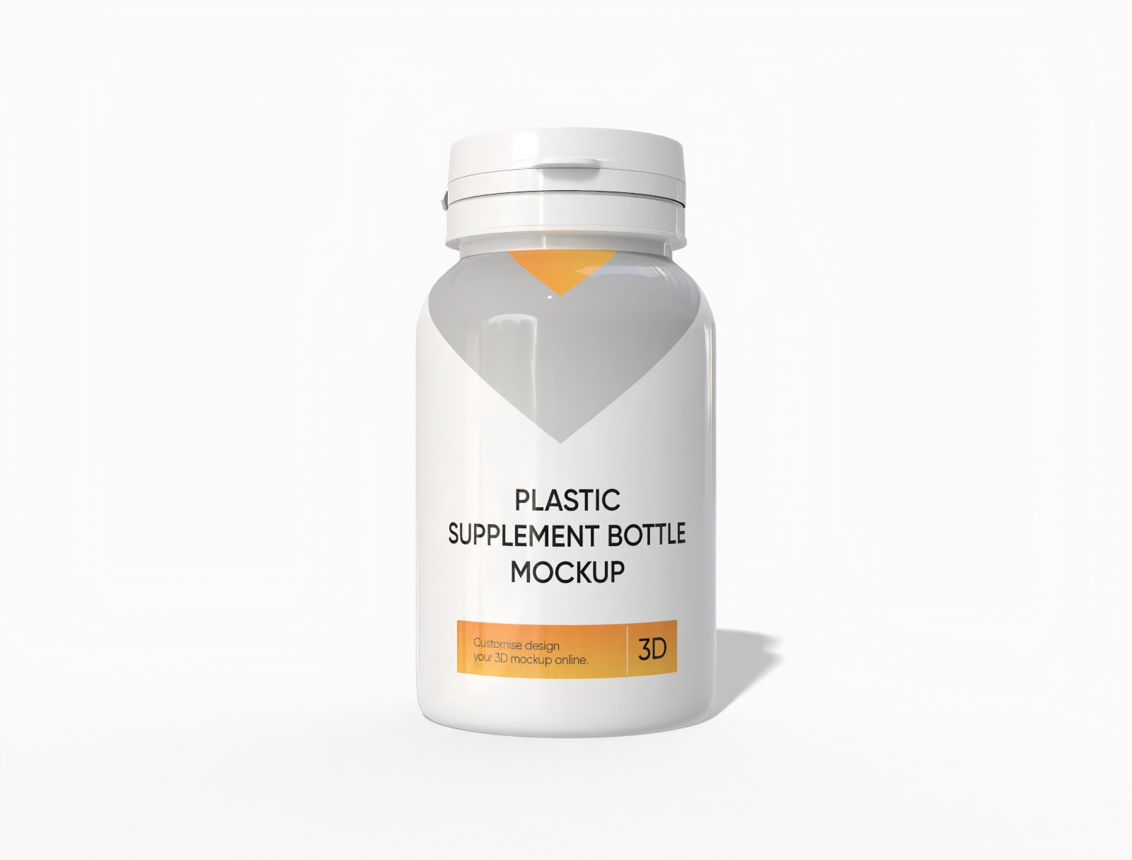 Easy open plastic bottle for food and supplement mockup