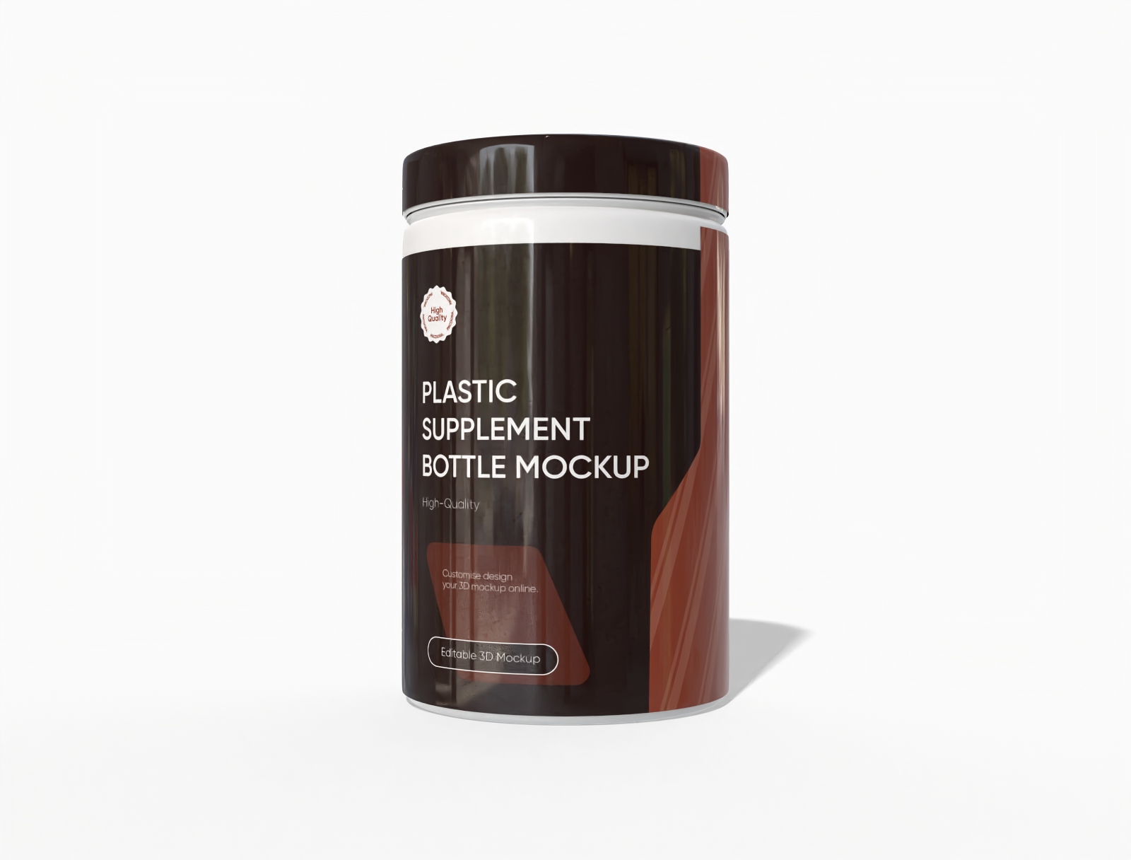 2000 ml protein powder container mockup